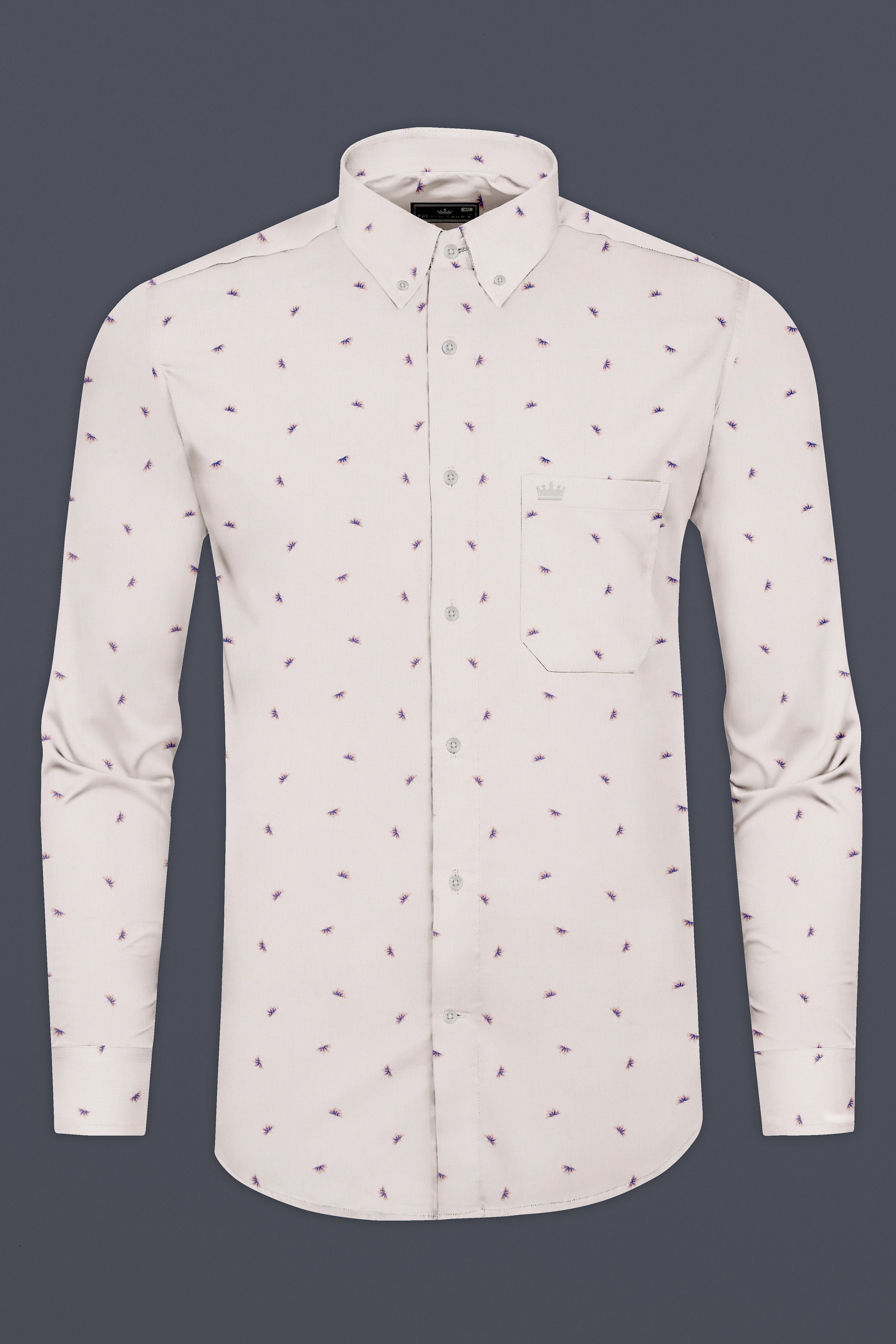 Periglacial White printed Corduroy Shirt