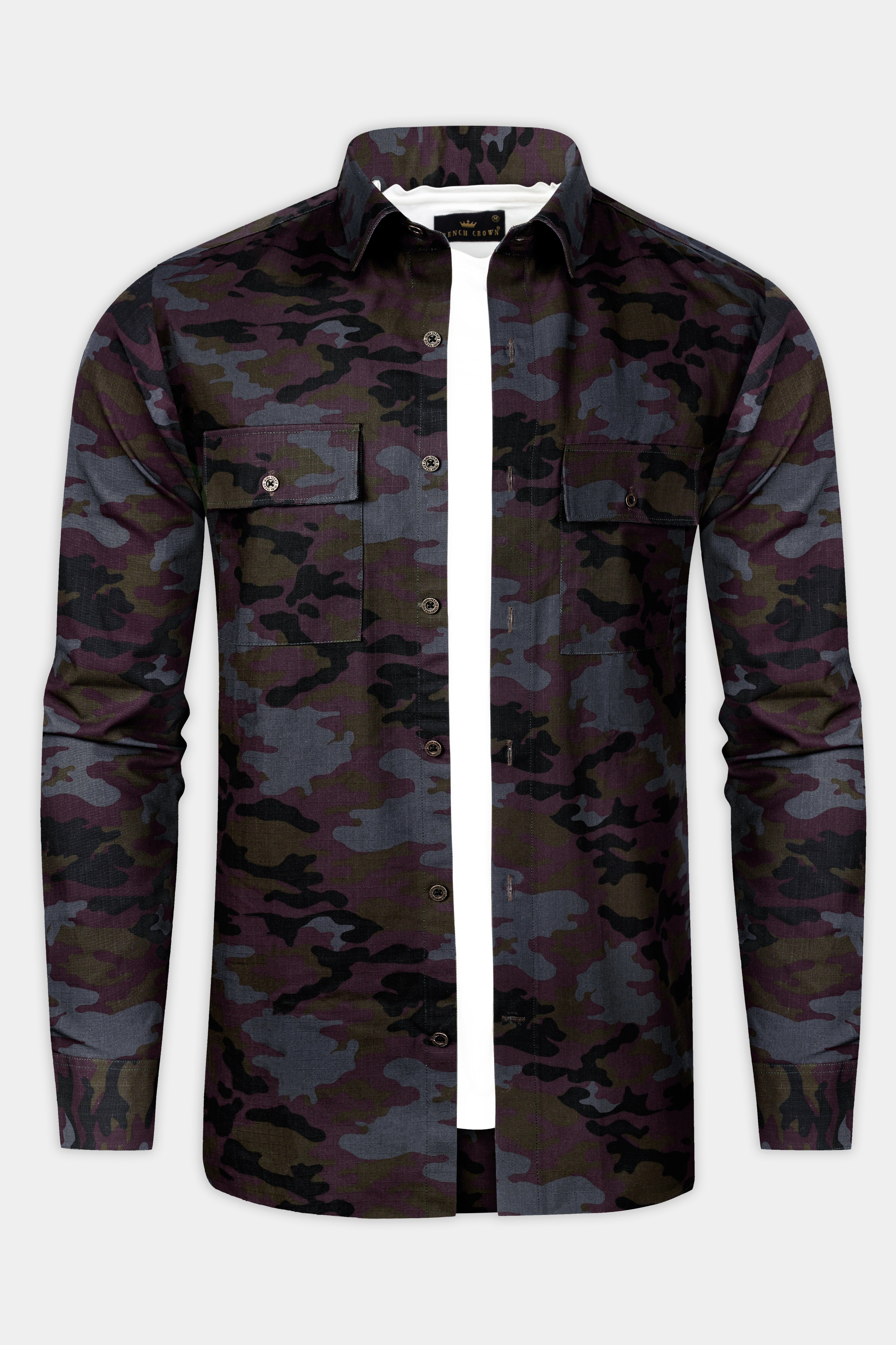 Vampire brown And Cinder Black Camouflage Military printed Heavyweight Jacket