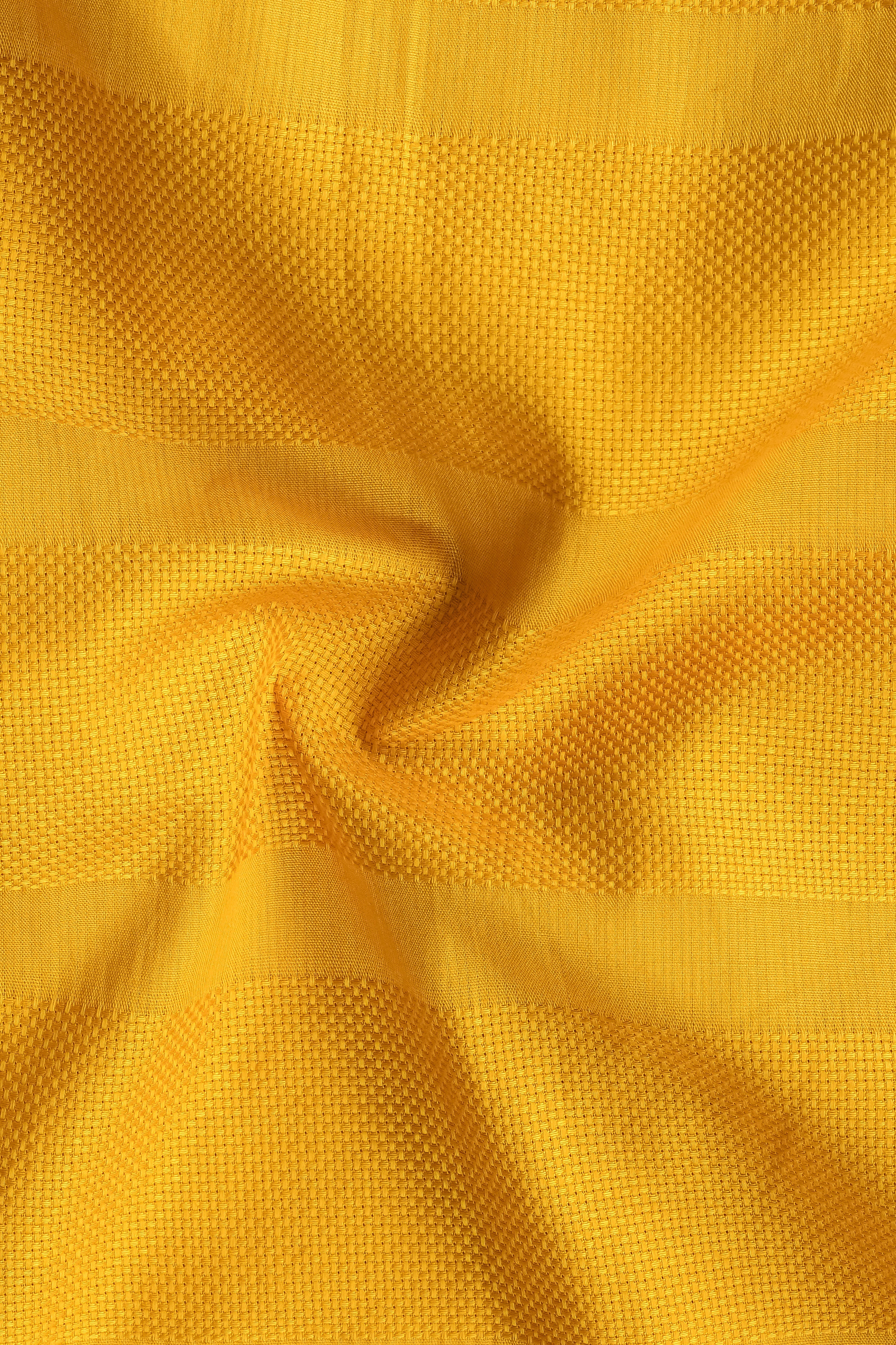 Squash Yellow Dobby Textured Premium Cotton Shirt