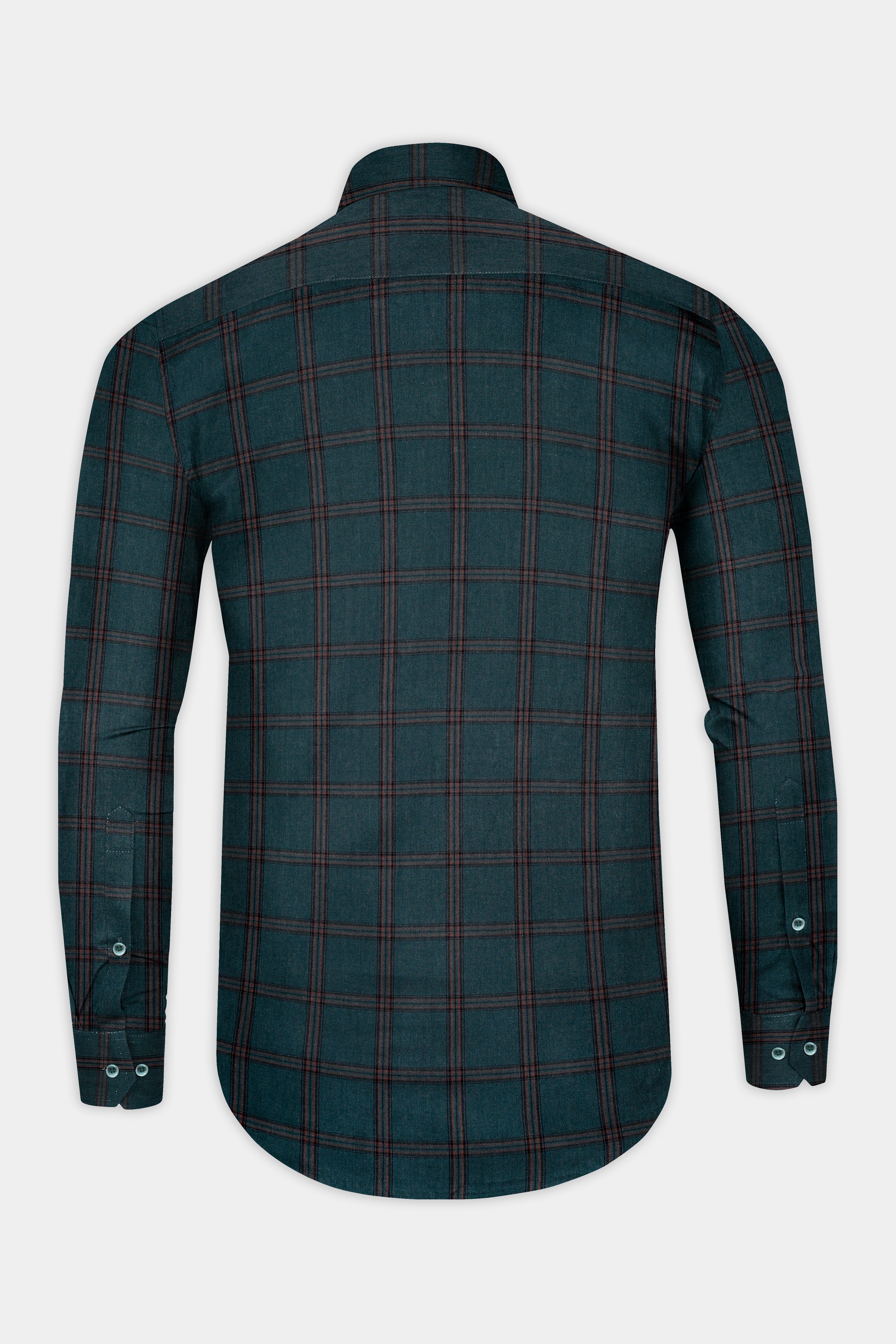 Timber Green Checked Twill Cotton Shirt