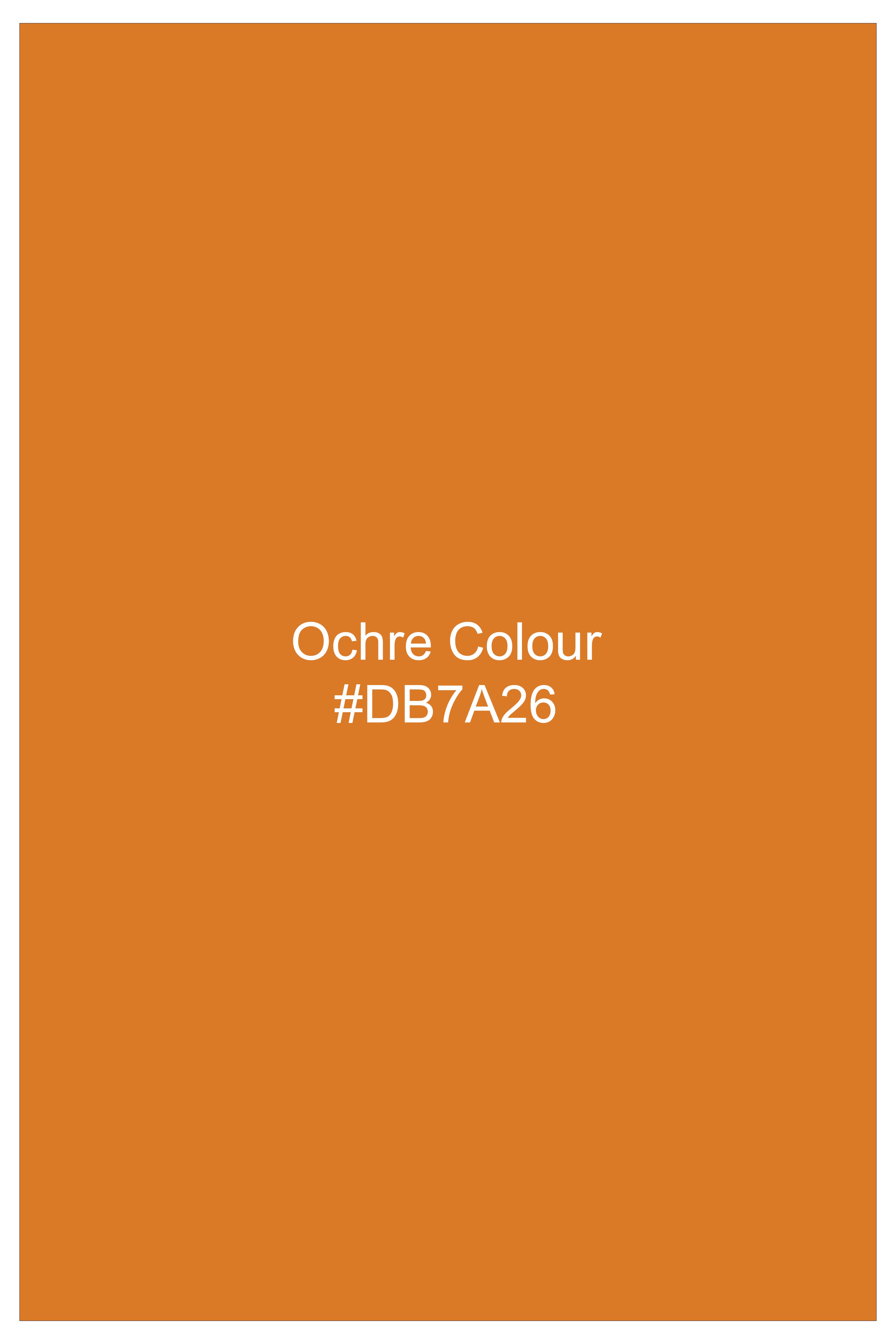 Ochre Orange Dobby Textured Premium Cotton Shirt