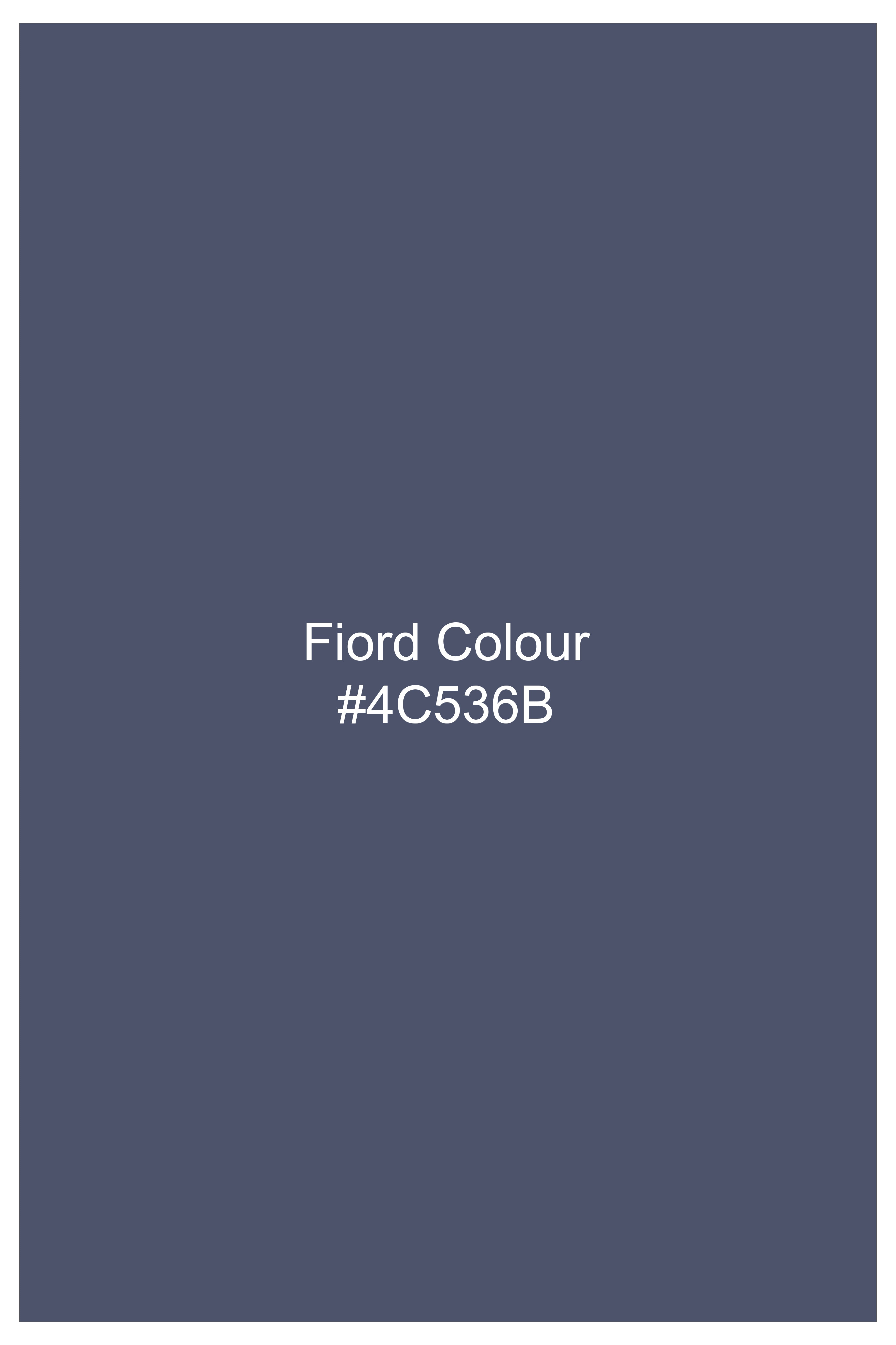 Fiord Blue Twill Printed Cotton Shirt