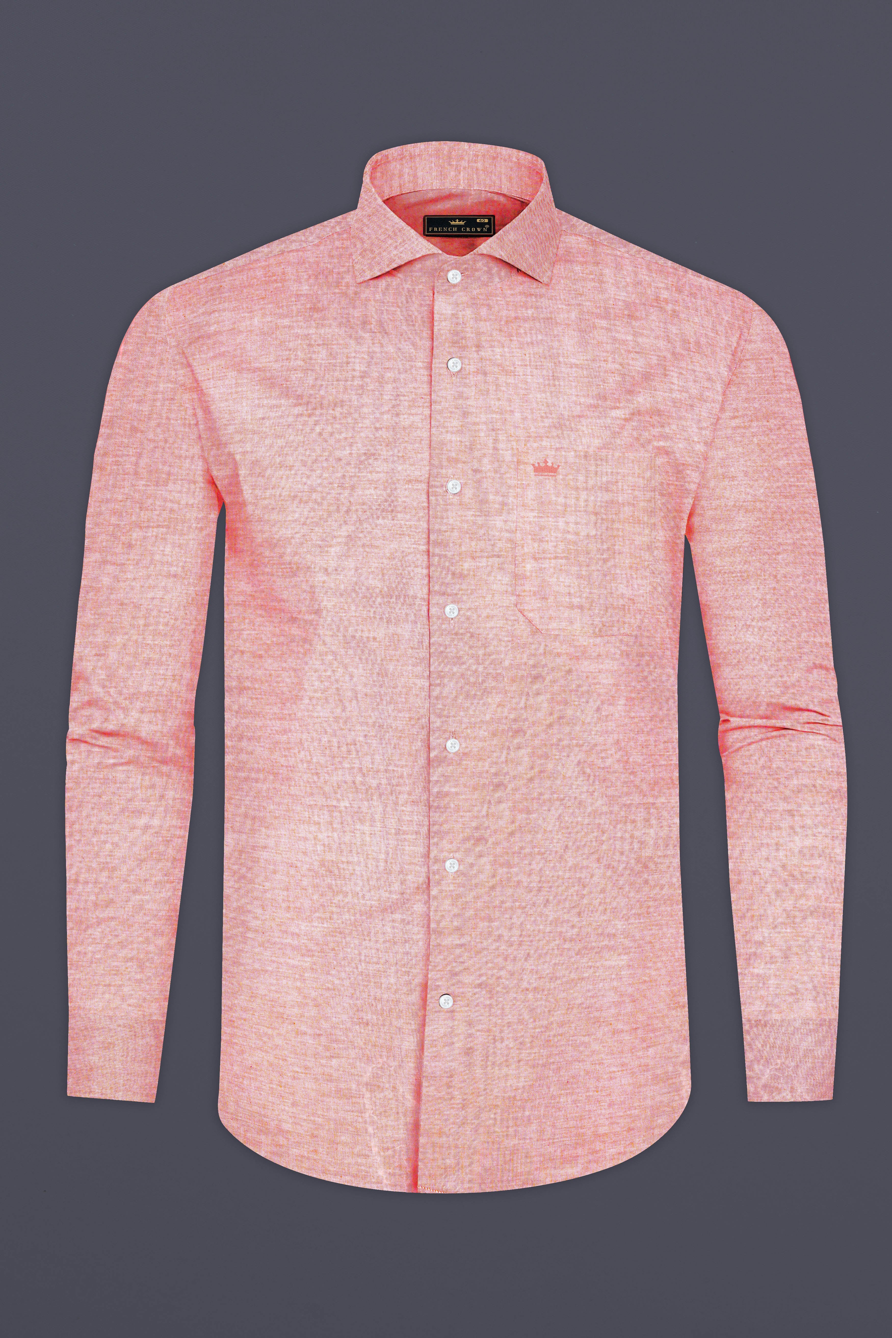 Geraldine peach Solid Chambray Premium Giza Cotton Shirt