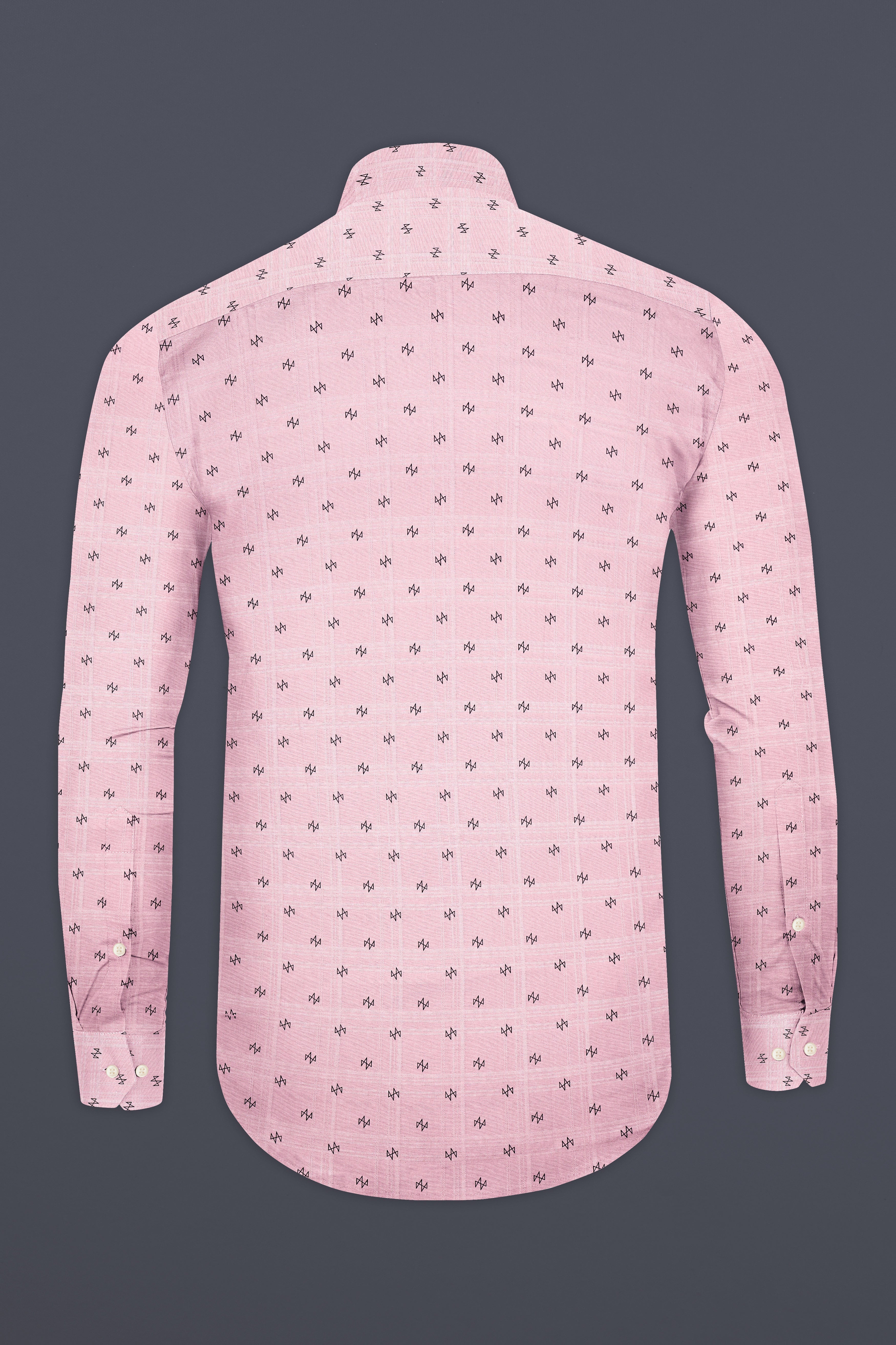 Thistle Pink Printed Dobby Premium Cotton Shirt