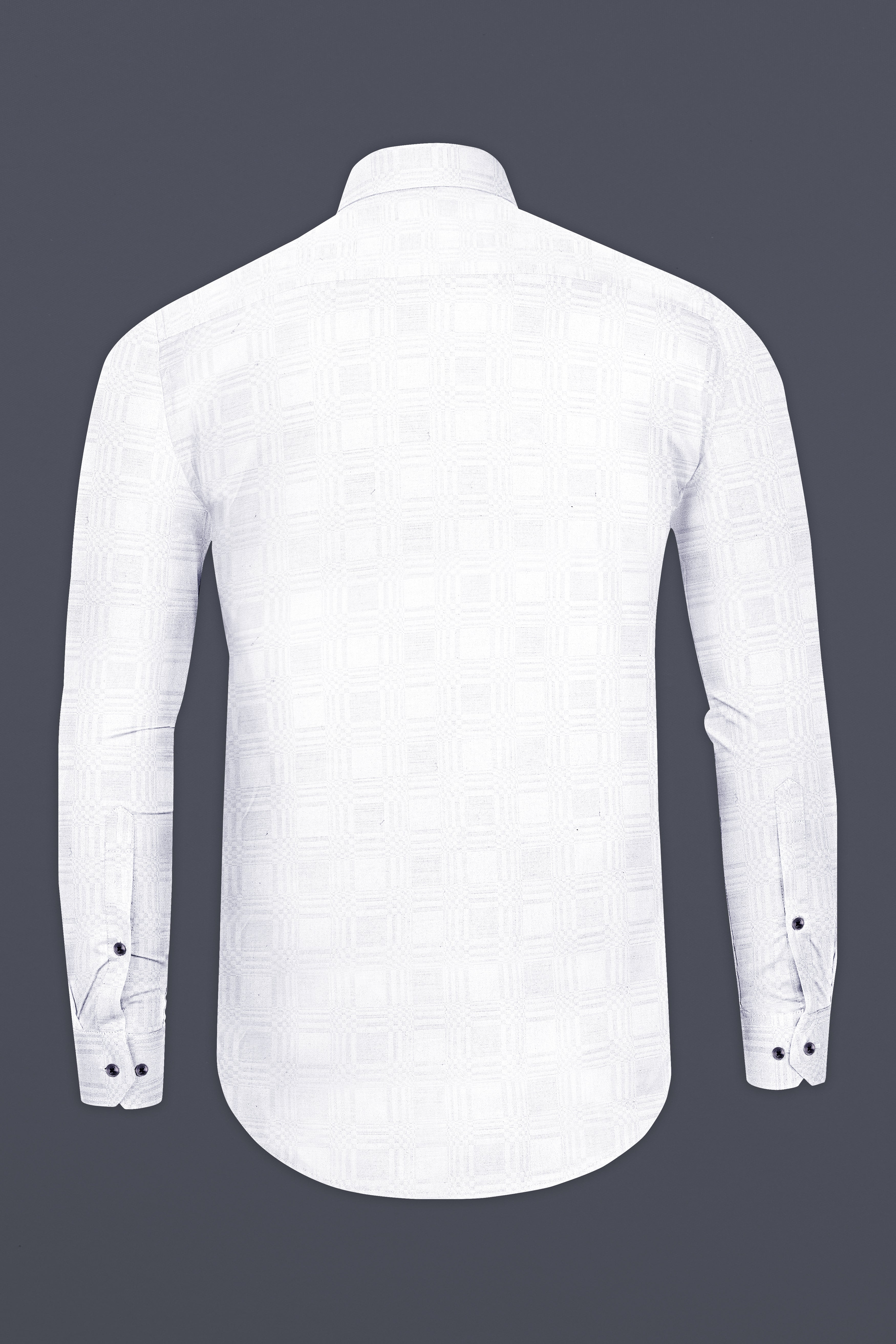 Bright White Jacquard Textured Premium Luxuries Linen Shirt