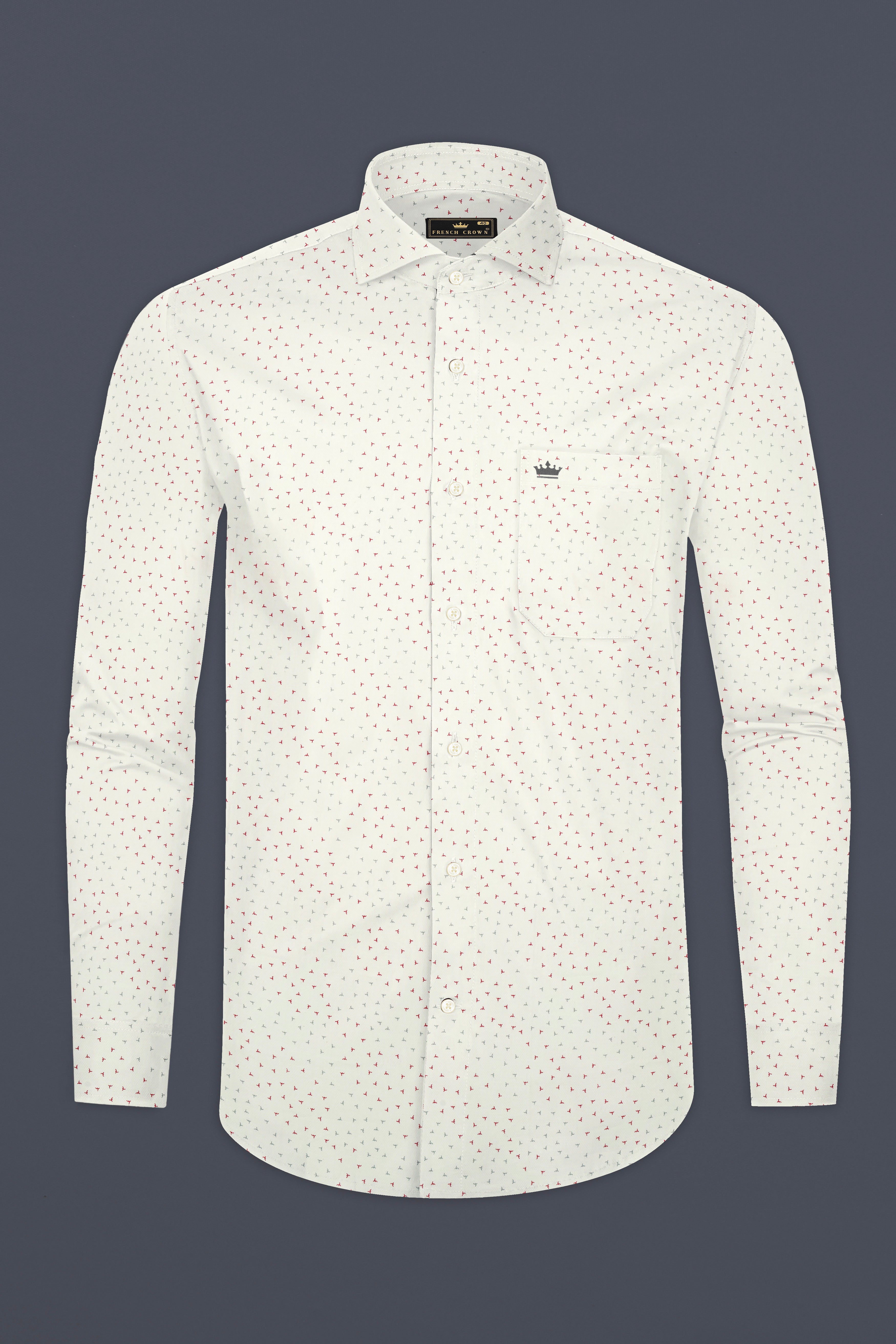 Ecru Cream Dobby Textured Premium Giza Cotton Shirt