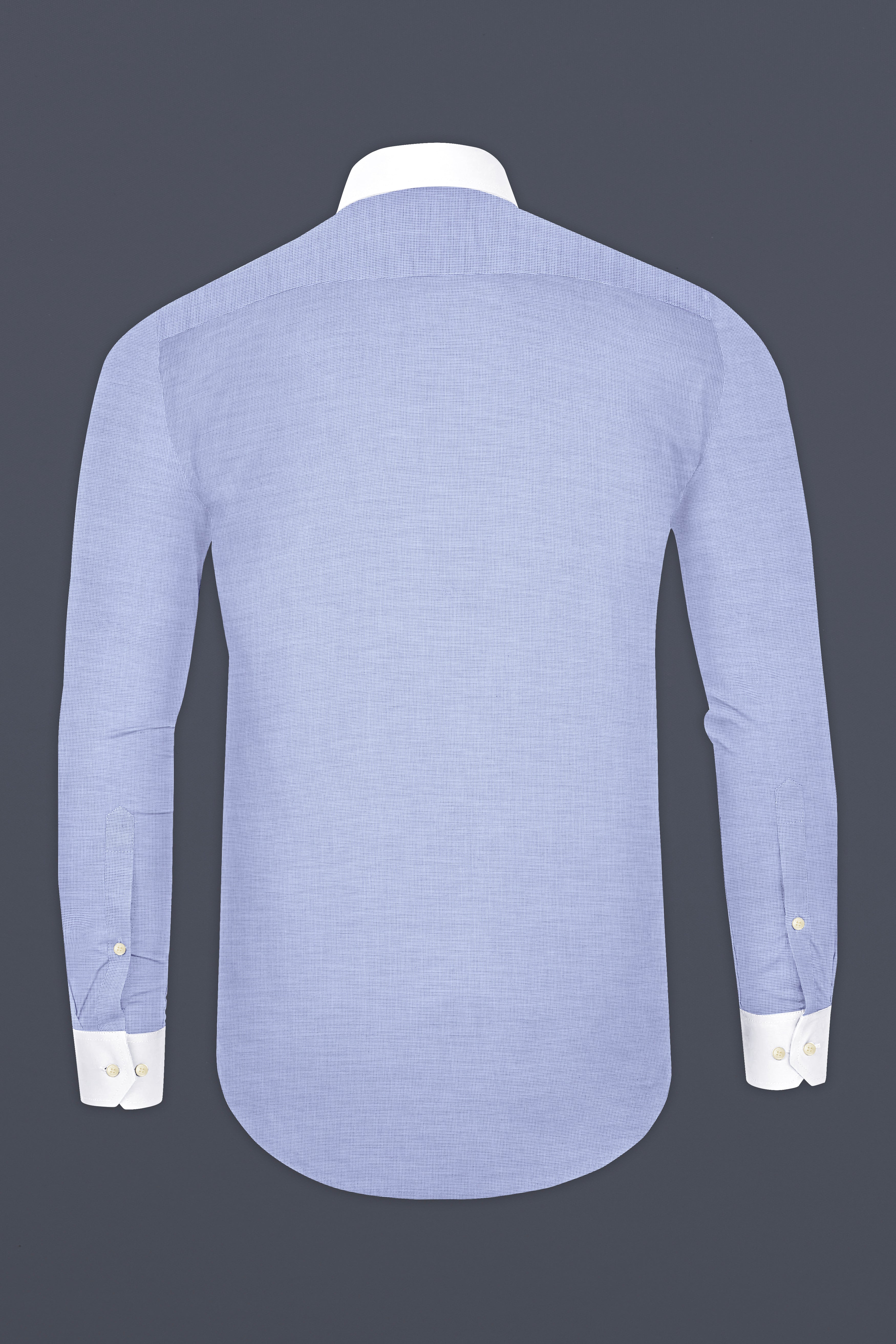 Periwinkle Blue Dobby Textured Premium Giza Cotton Shirt