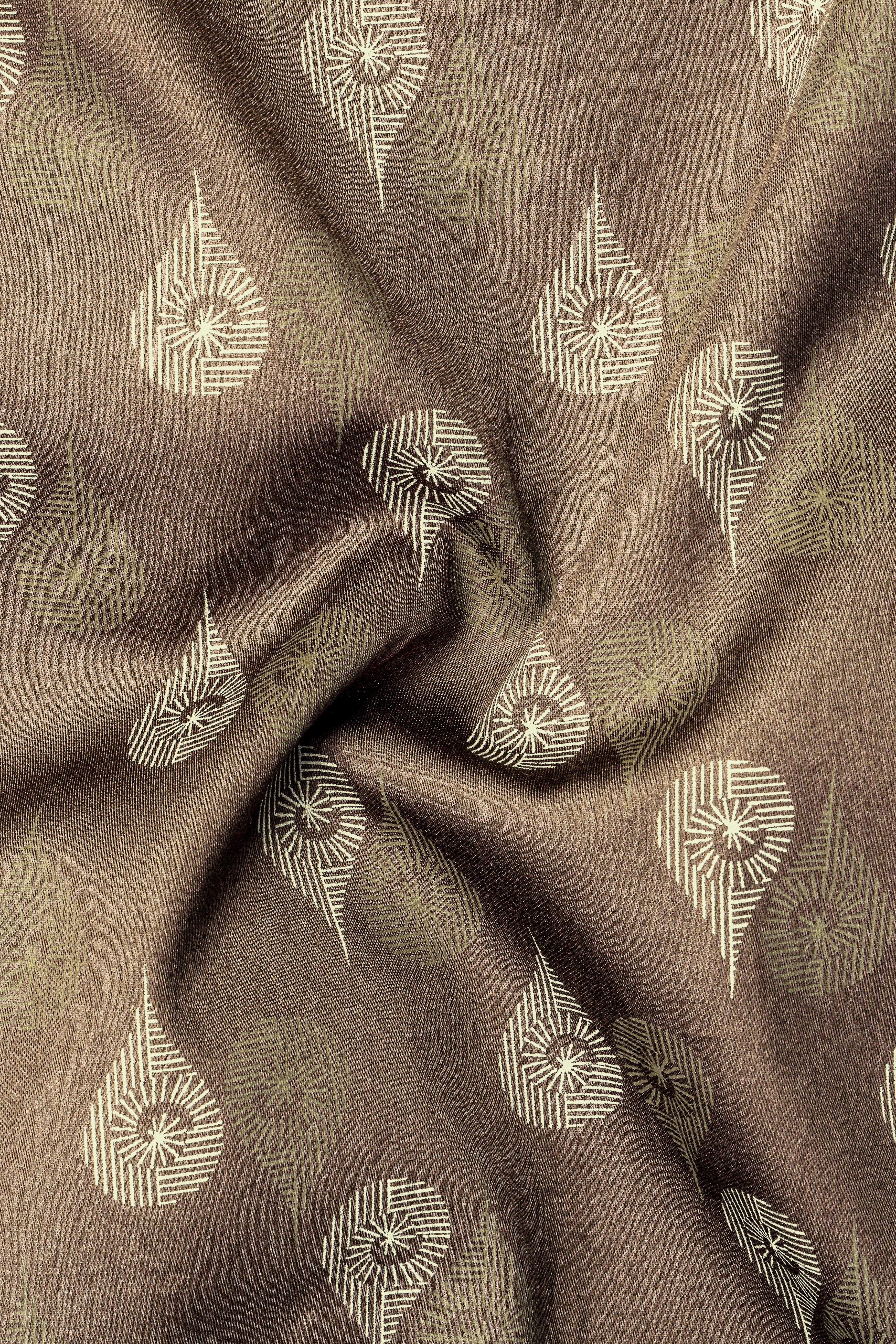 Sandstone Brown Printed Subtle Sheen Super Soft Premium Cotton Shirt