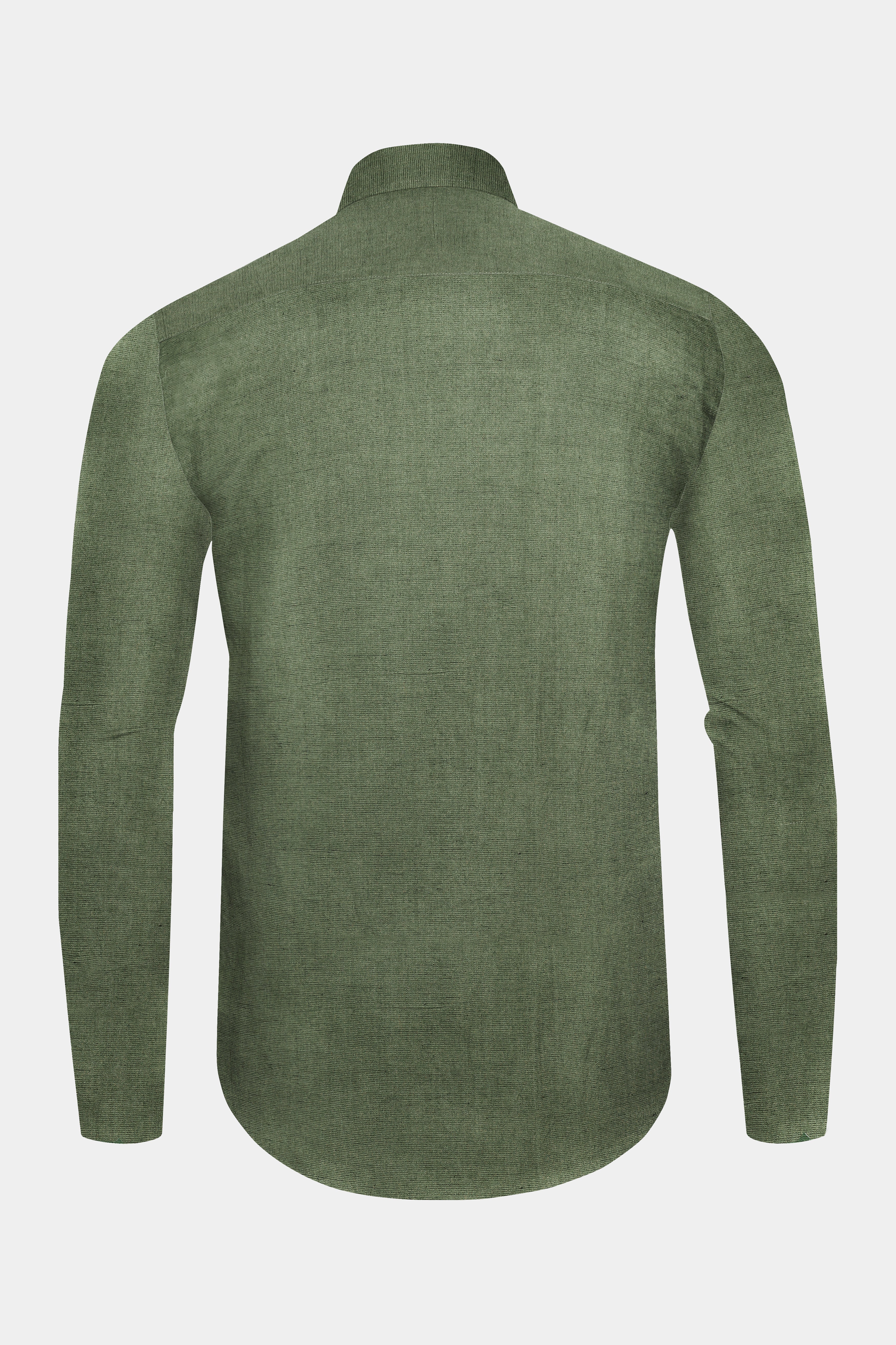 Finch Green Solid Luxuries Linen Designer Shirt