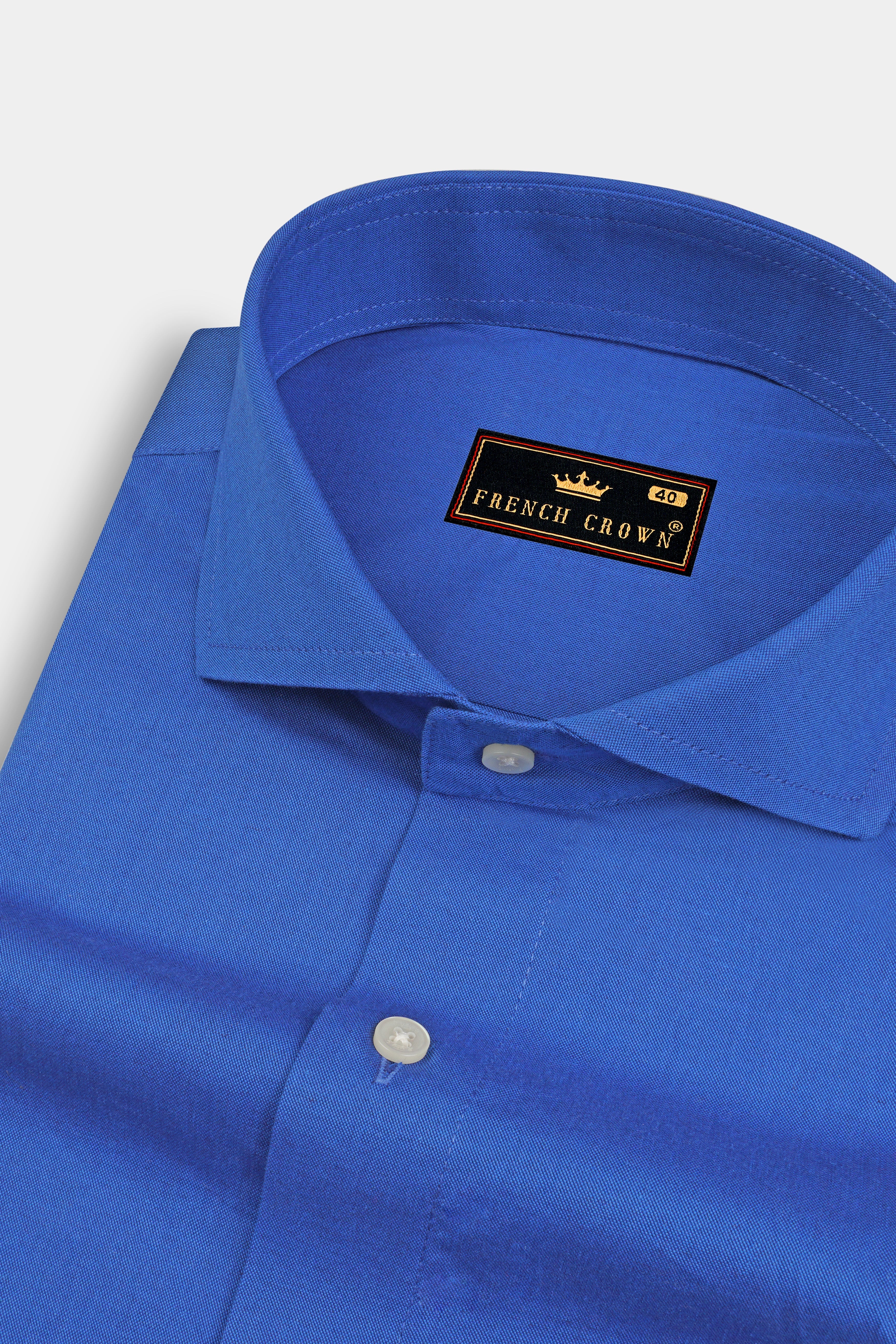 Tufts Blue Solid Royal Oxford Premium Cotton Shirt