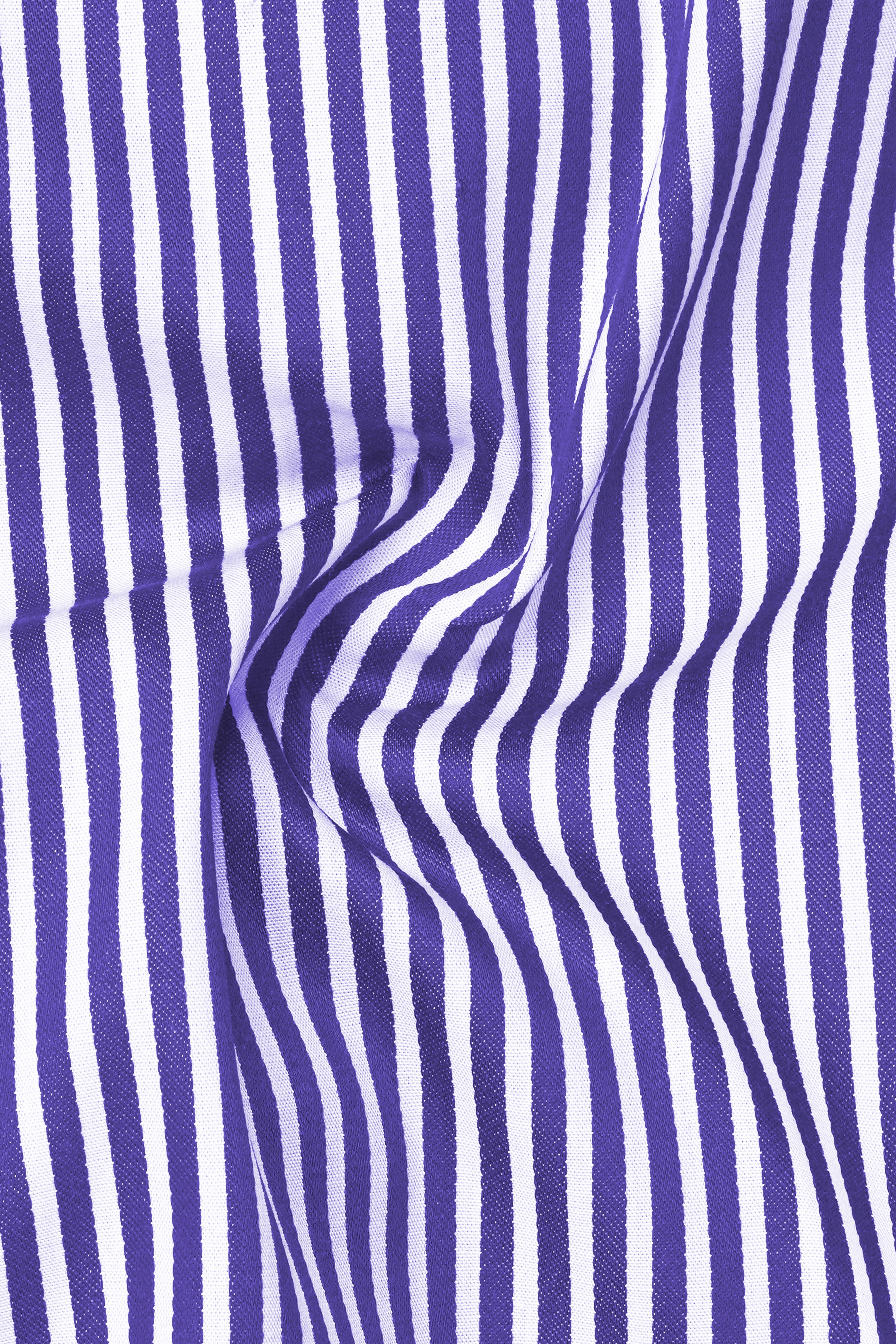 Crocus Blue And Bright White Stripes Dobby Textured Premium Giza Cotton Shirt