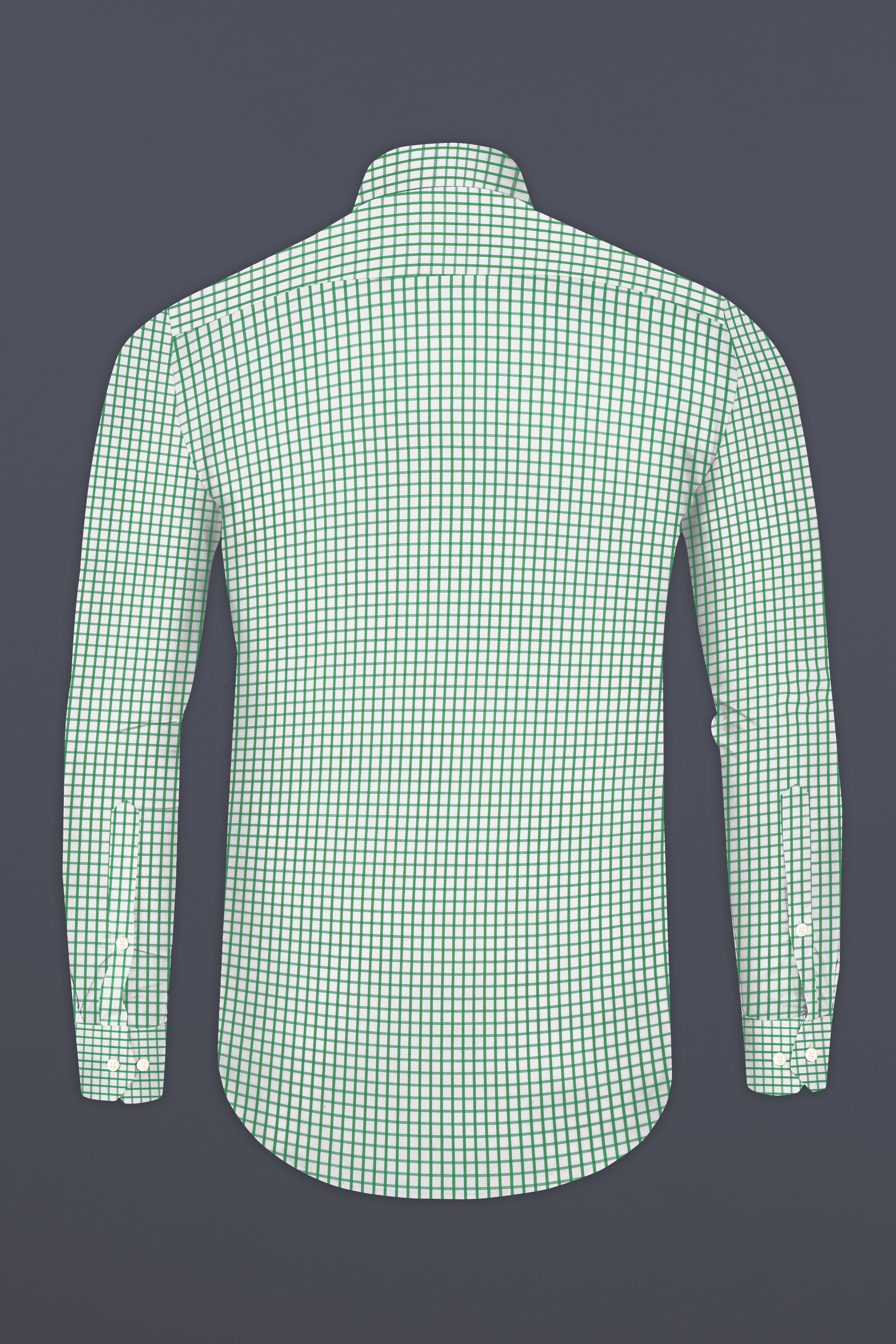 Lichen Green Checked Twill Premium Cotton Shirt