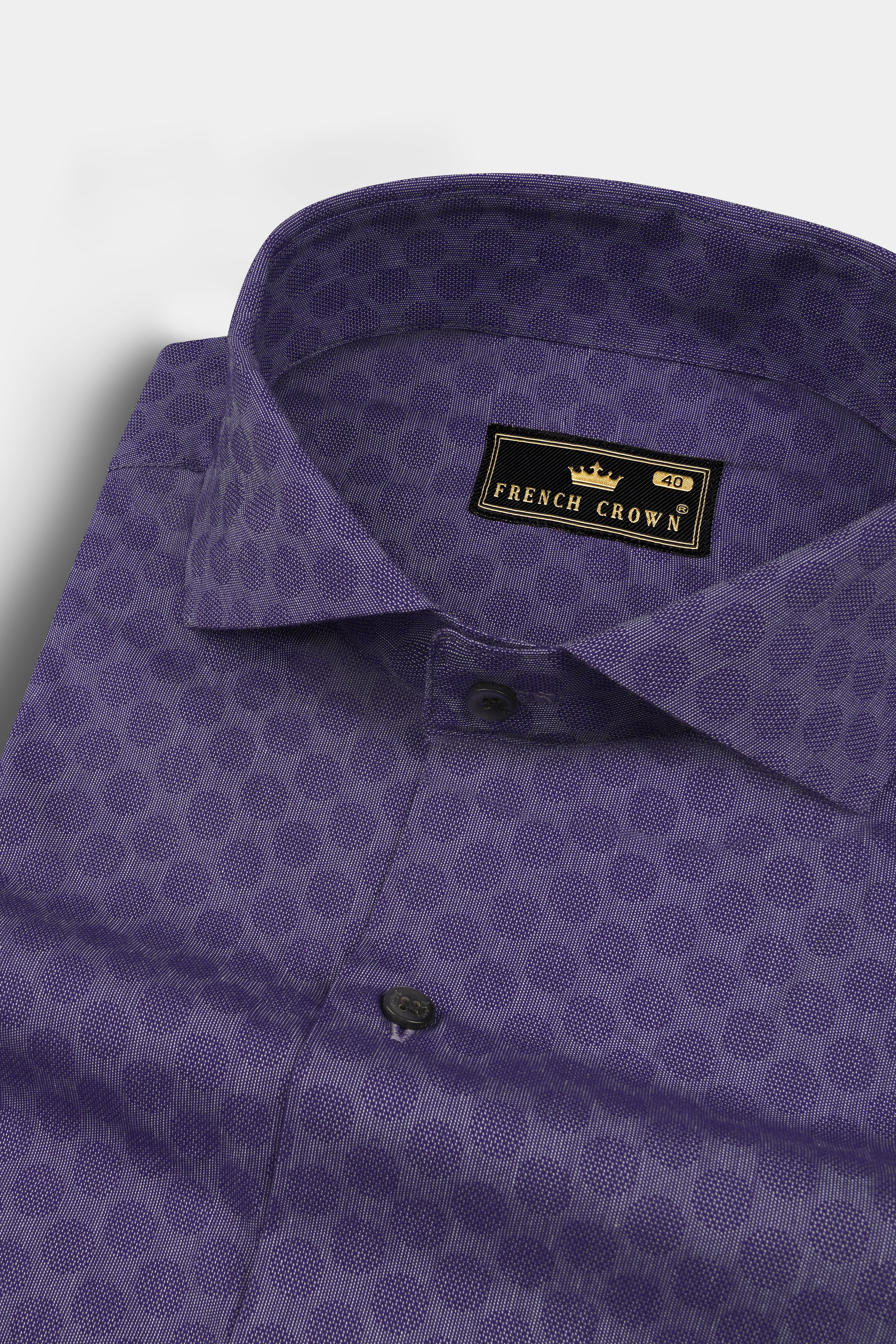 Martinique Purple Prints Dobby Textured Premium Giza Cotton Shirt