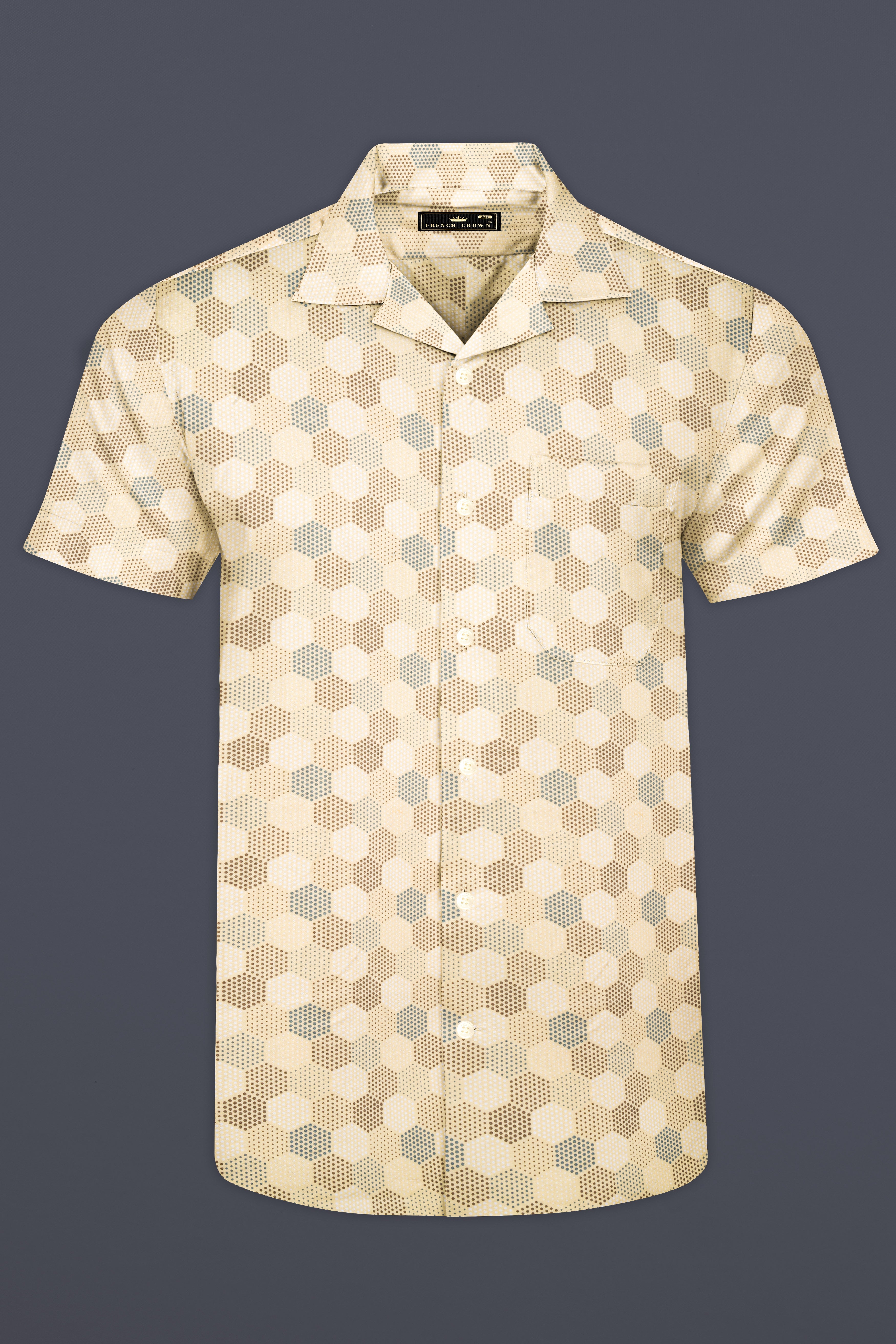 Swizzle Yellow Beehive Printed Subtle Sheen Super Soft Premium Cotton Shirt