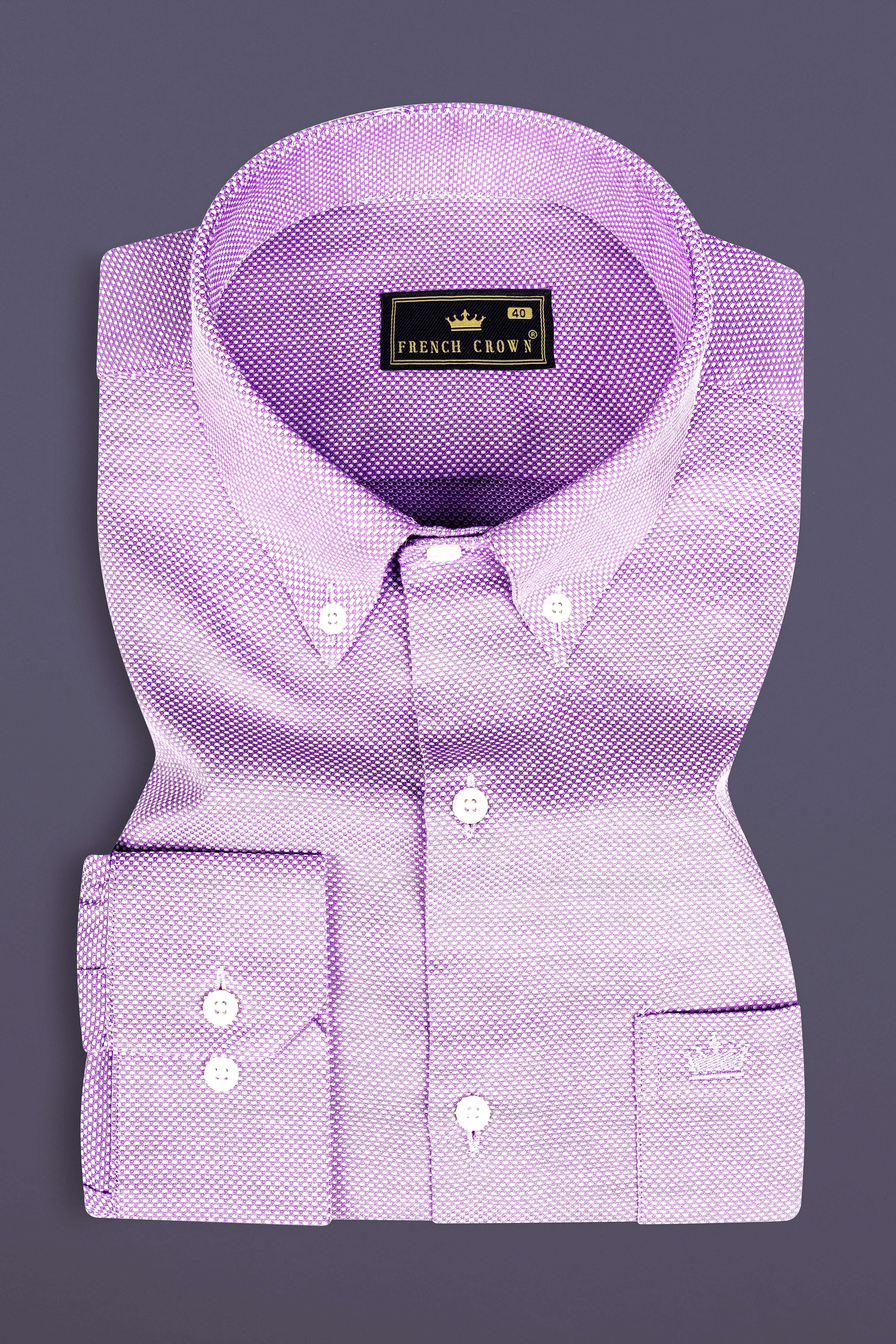 Orchid Purple Dobby Textured Premium Giza Cotton Shirt