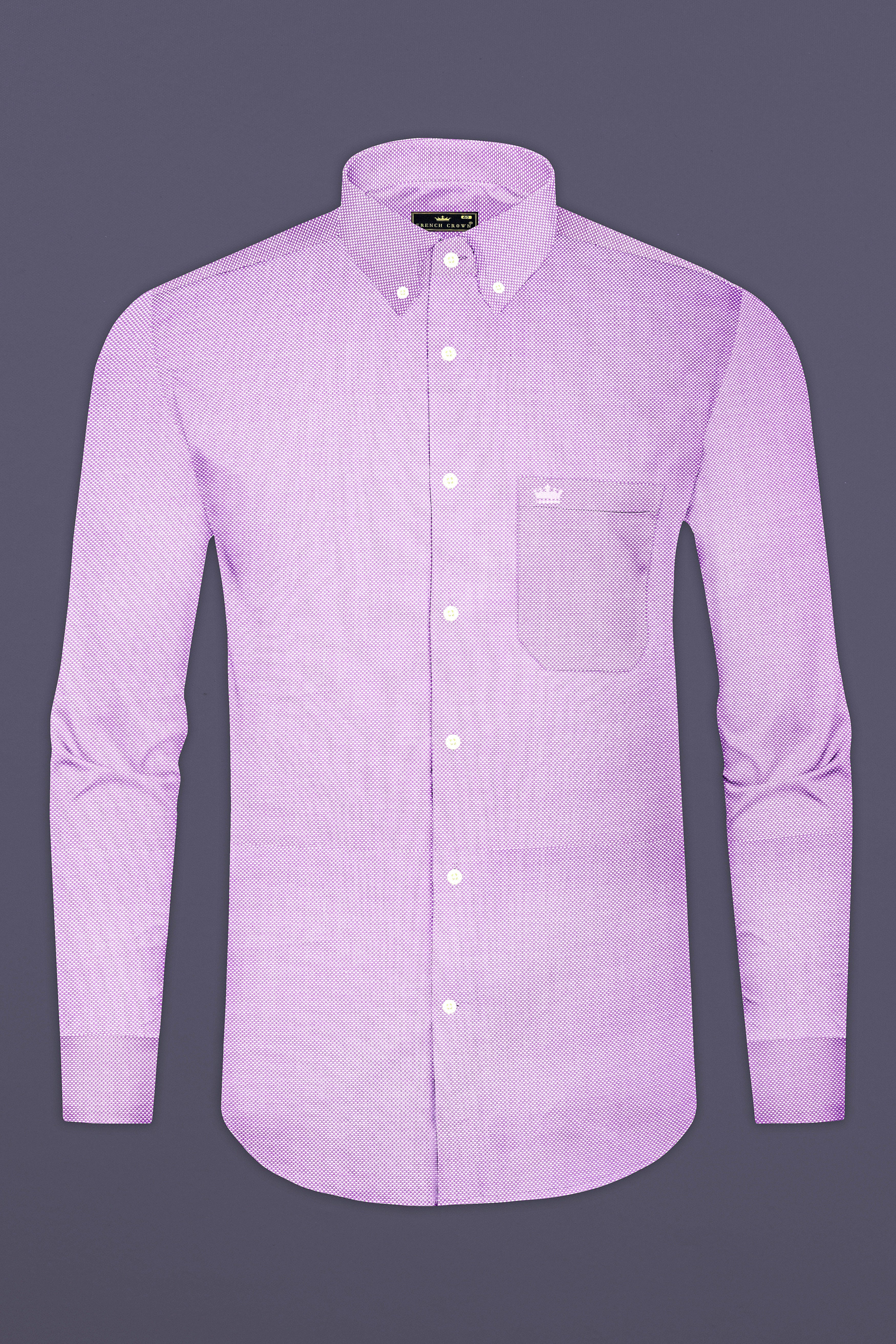 Orchid Purple Casual Textured Premium Linen Button Down
