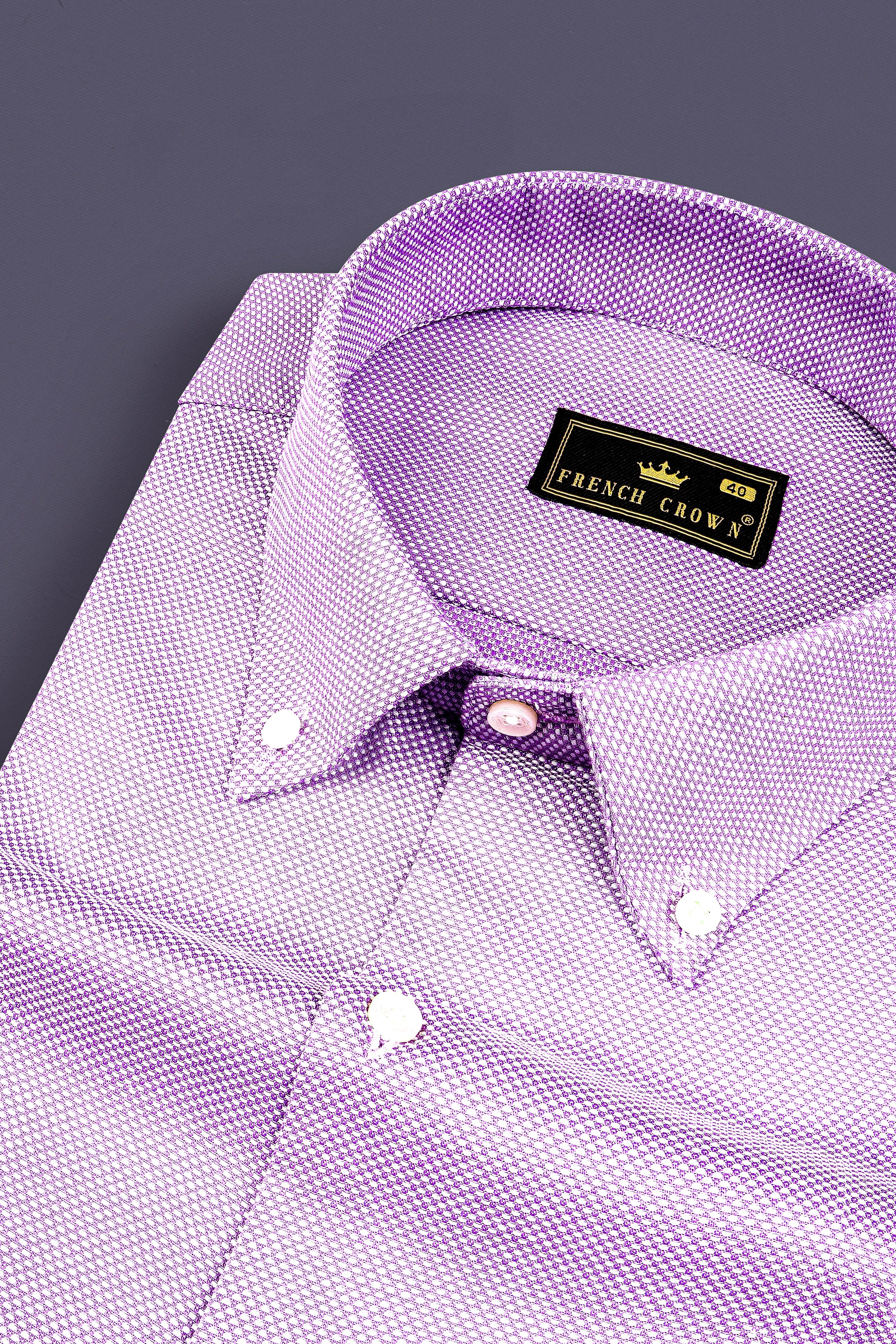 Orchid Purple Dobby Textured Premium Giza Cotton Shirt