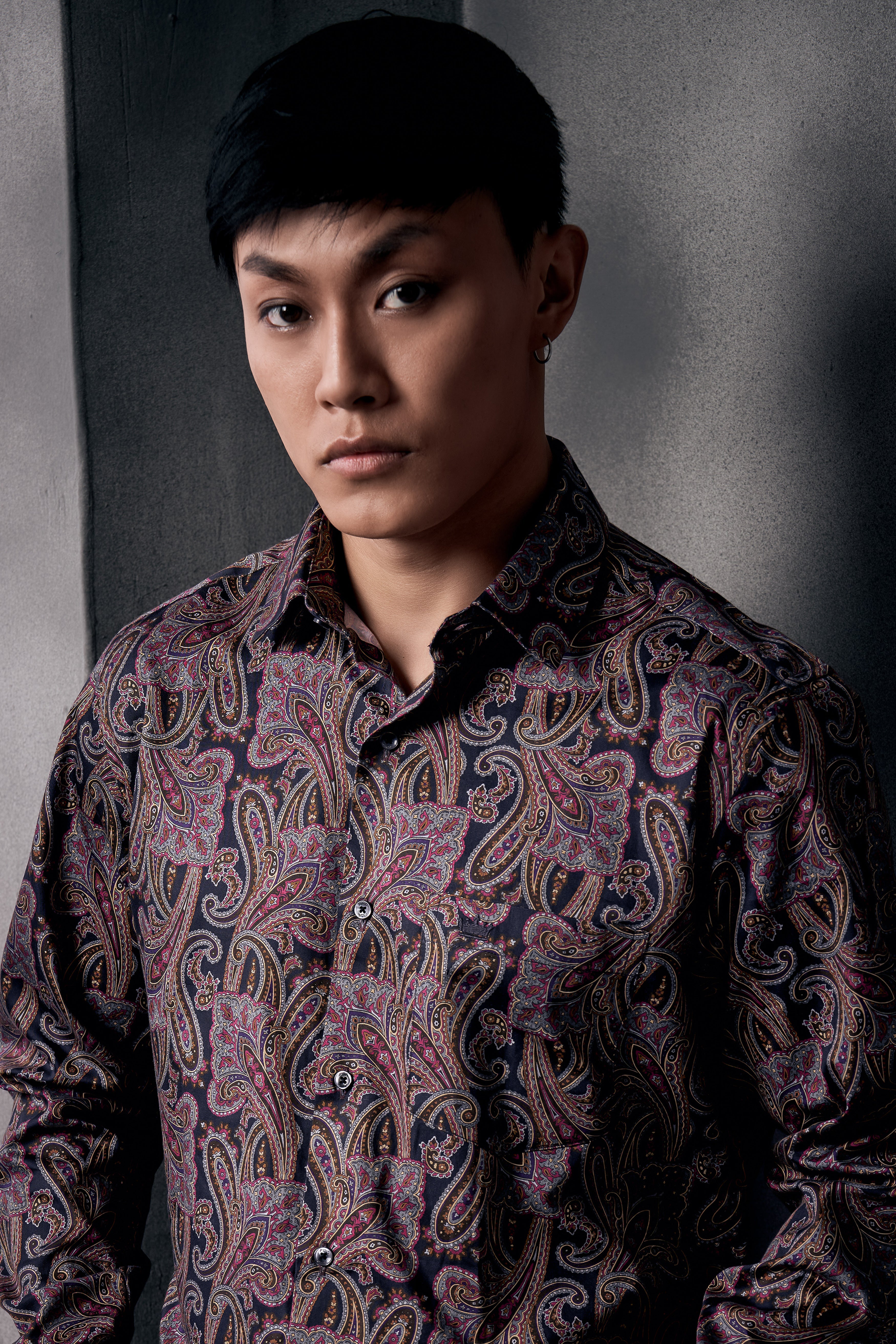 Thulian Pink And Jade Black Paisley Printed Subtle Sheen Super Soft Premium Cotton Shirt