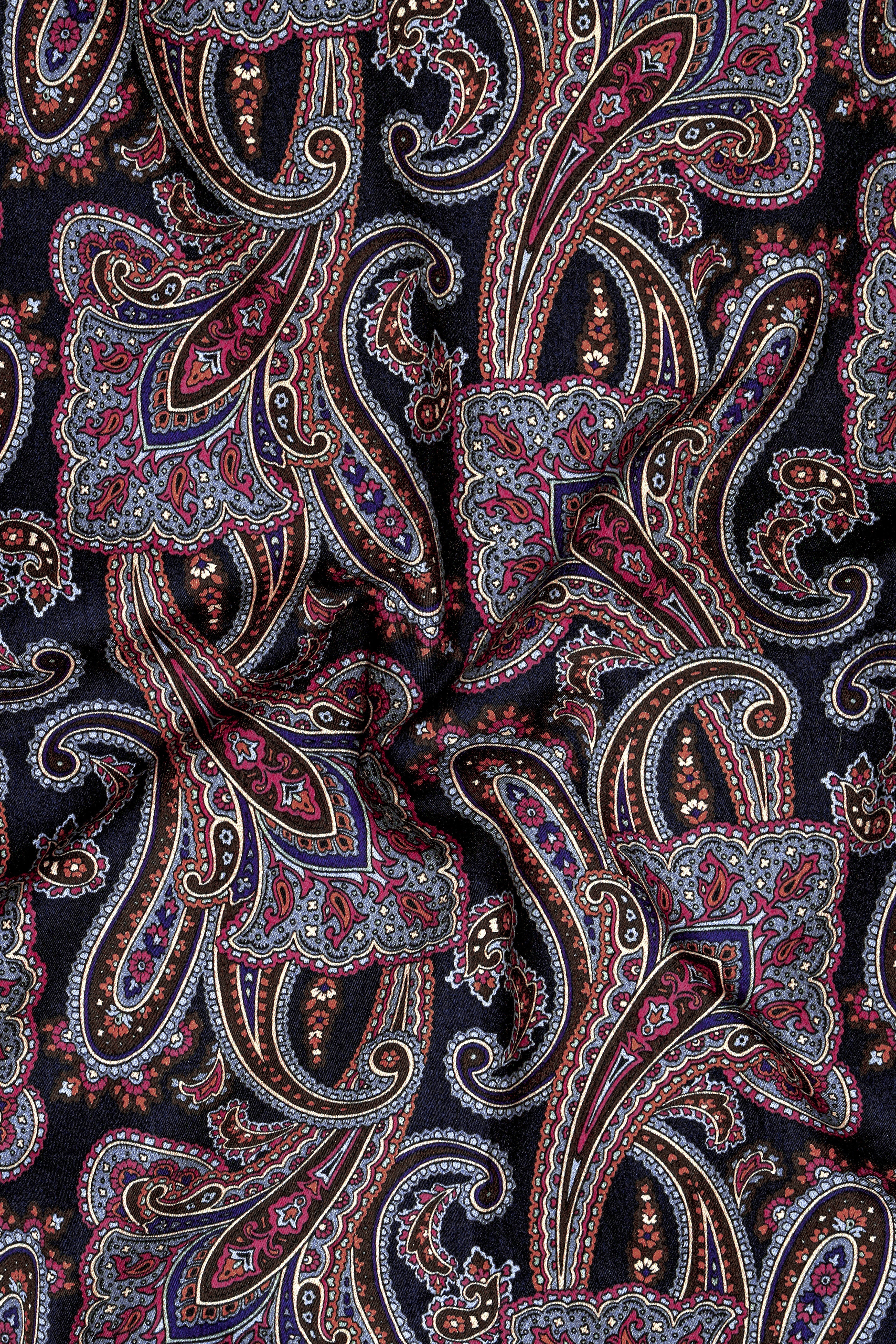 Thulian Pink And Jade Black Paisley Printed Subtle Sheen Super Soft Premium Cotton Shirt