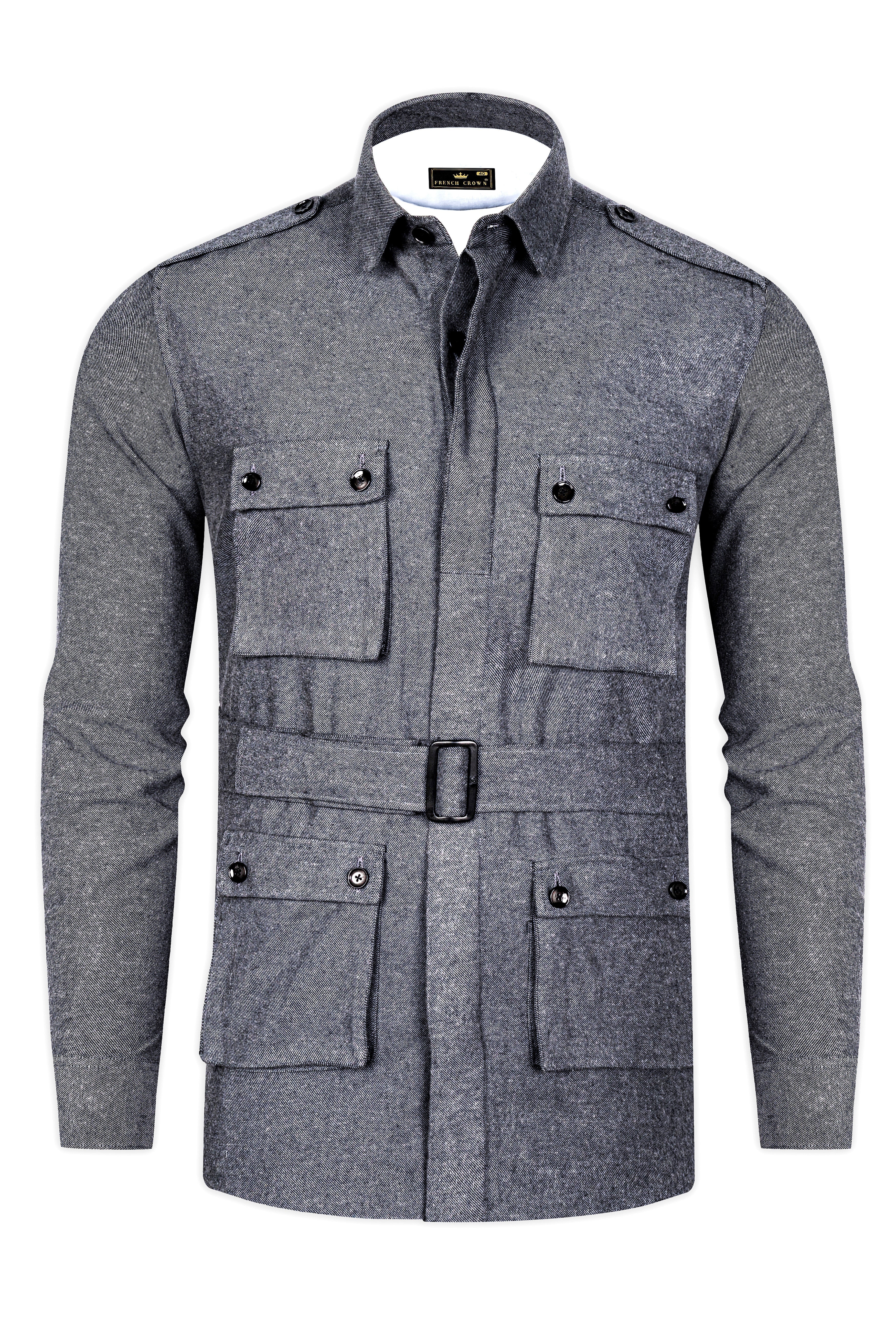 Vampire Gray Flannel Heavyweight Designer Jacket