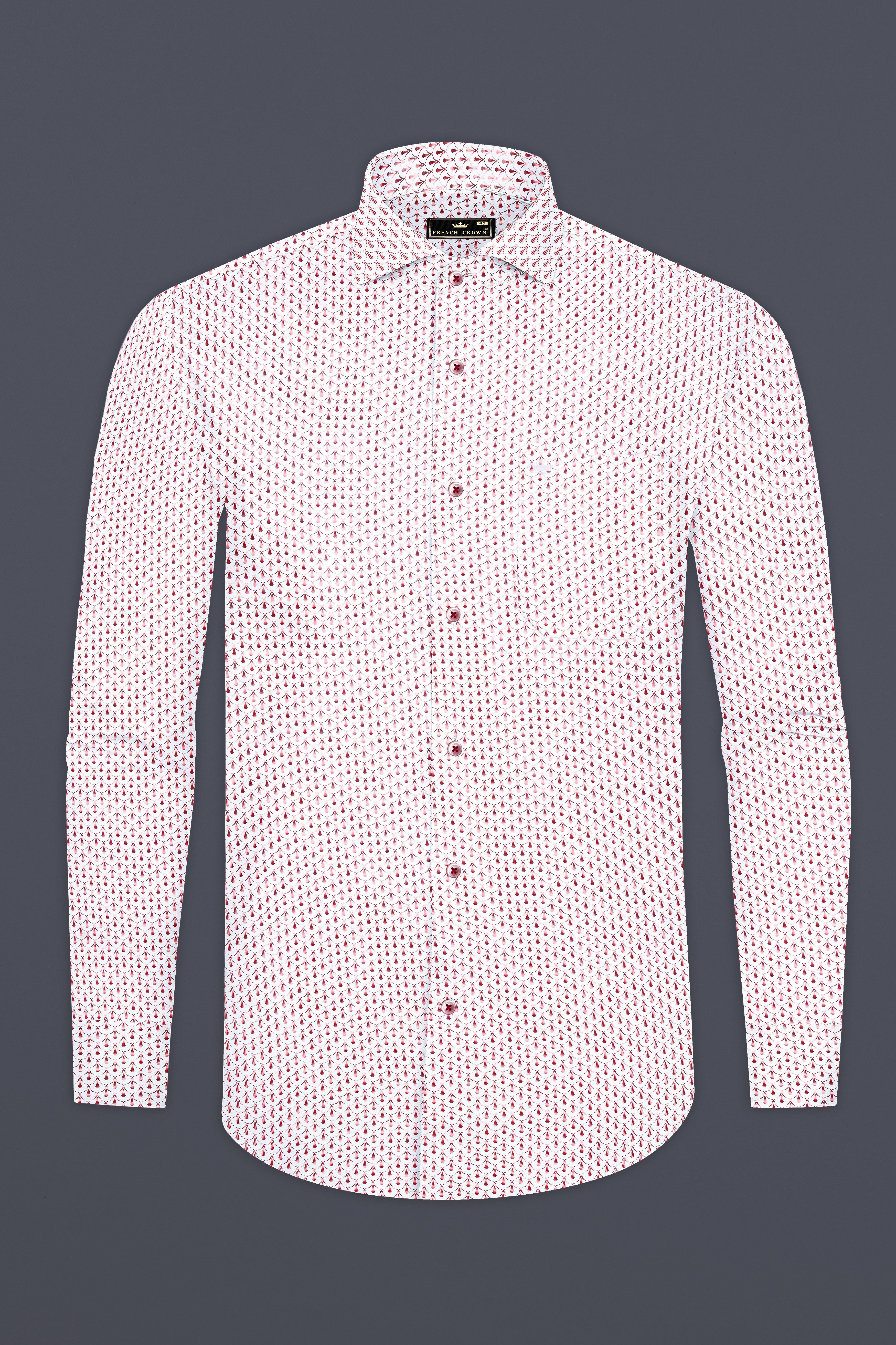 Cranberry Pink Printed Subtle Sheen Super Soft Premium Cotton Shirt