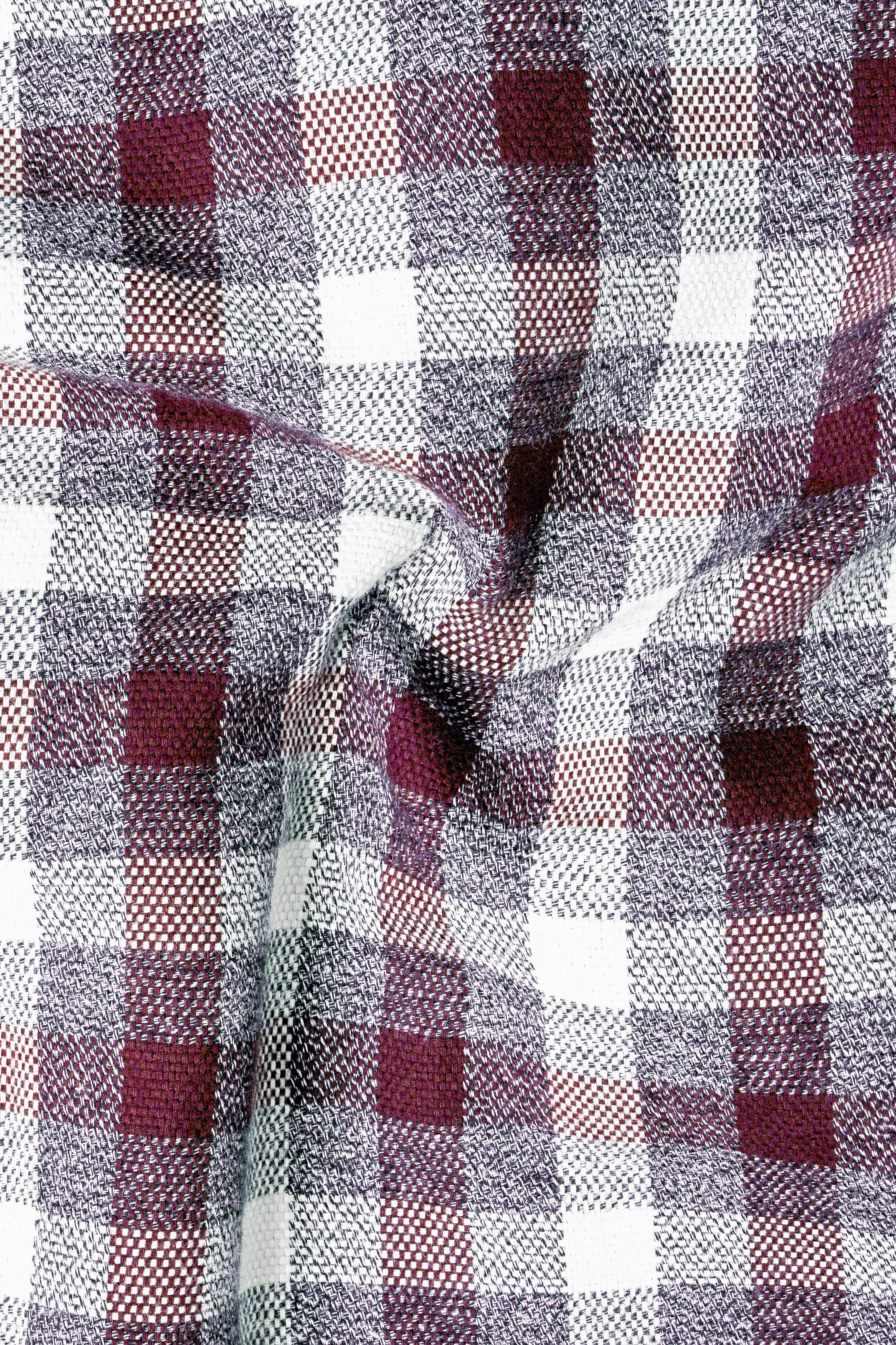 Tawny Maroon And Wenge Gray Checks Flannel Designer Overshirt/Shacket