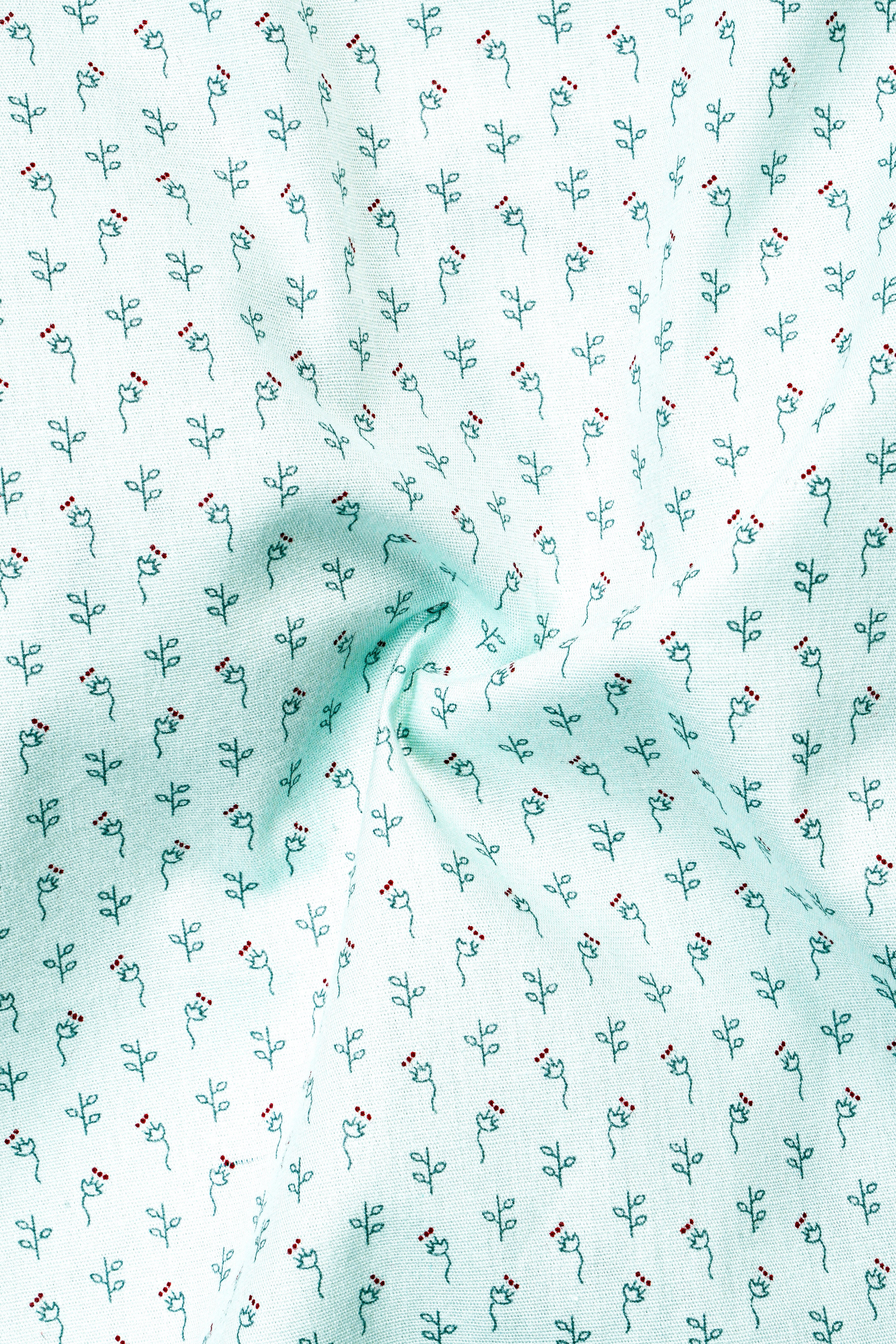 Frosted Mint Blue Printed Premium Giza Cotton Shirt