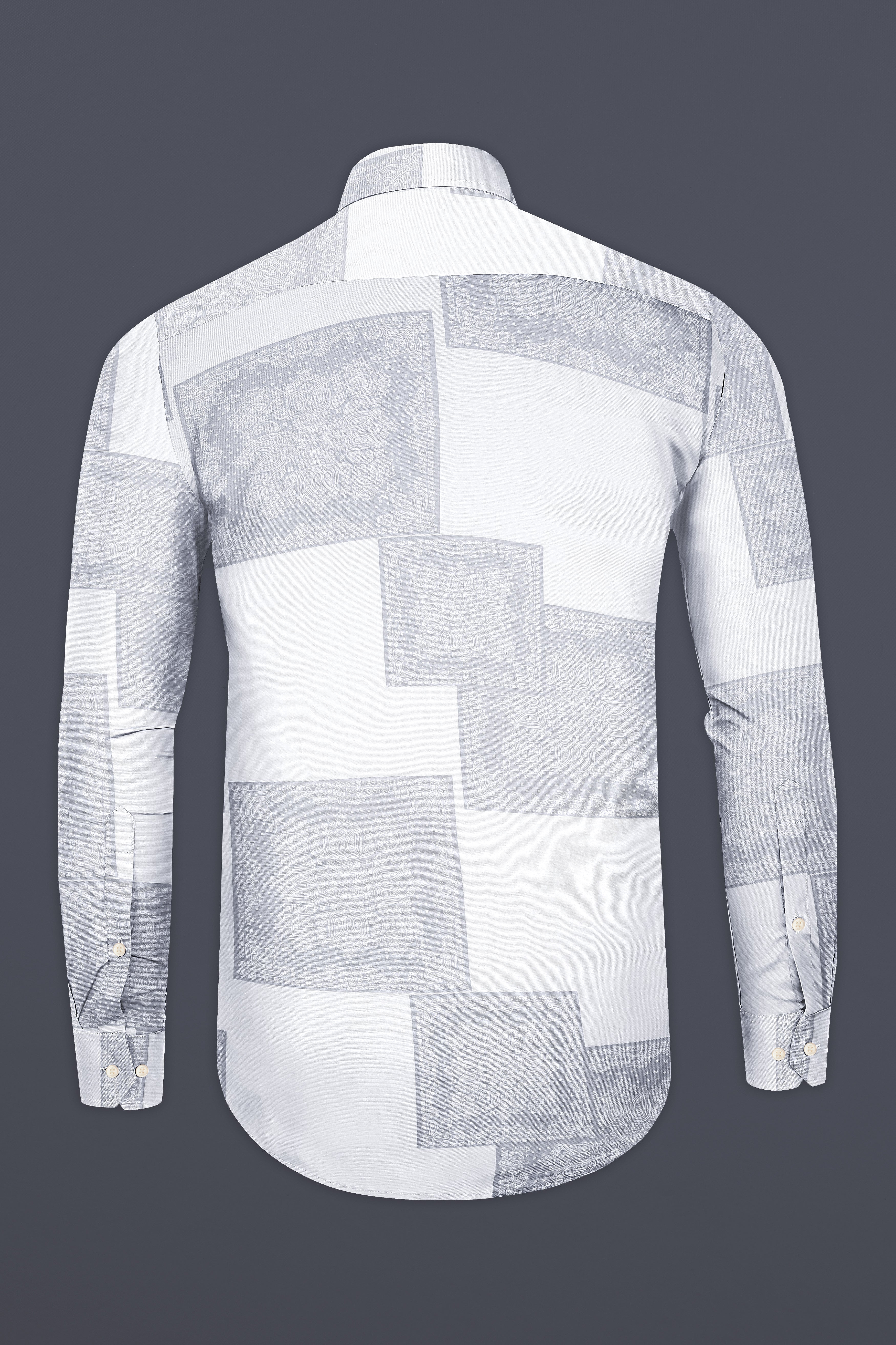 Santa Gray And Bright White Printed Super Soft Tencel Shirt