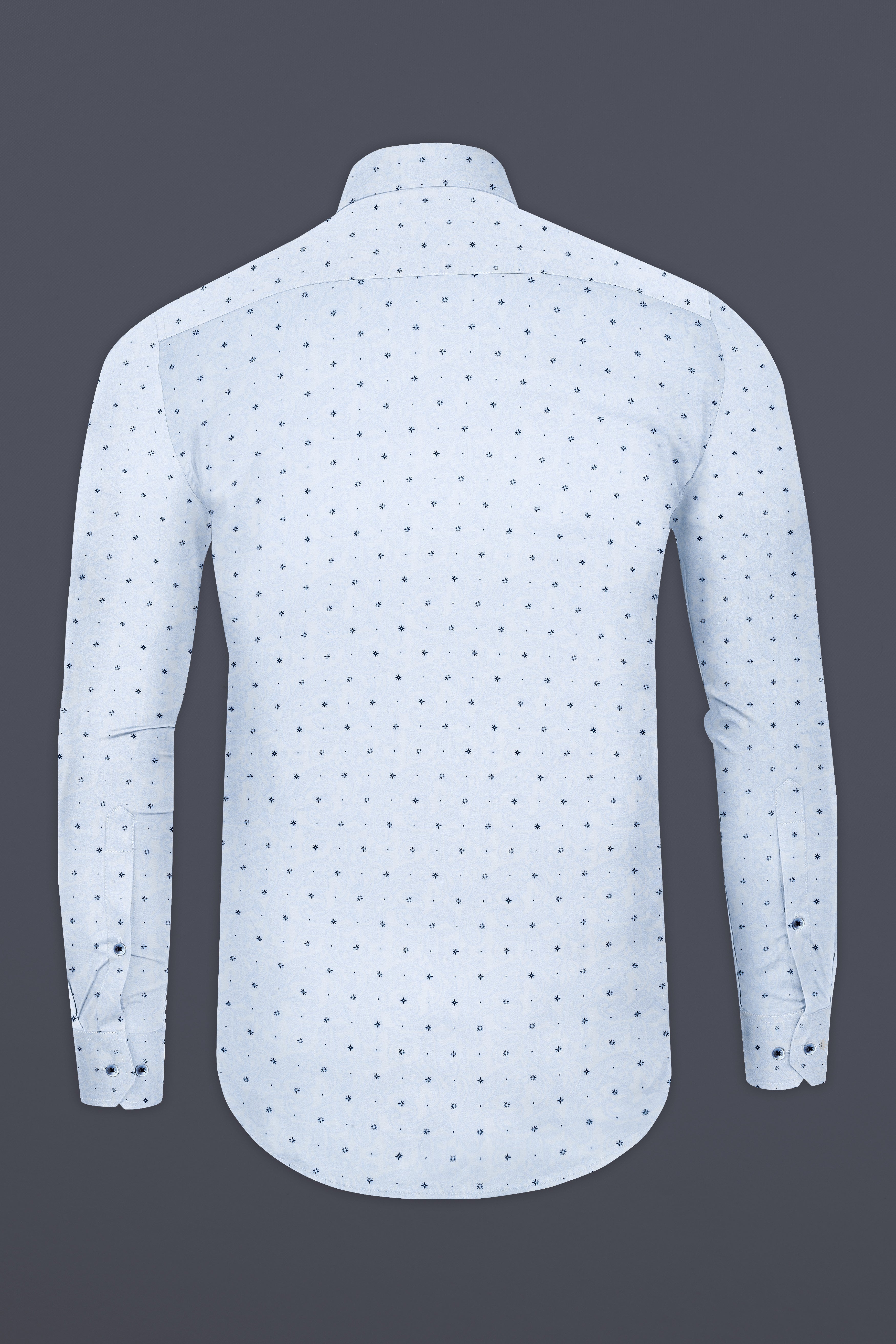 Porcelain Blue Printed Subtle Sheen Super Soft Premium Cotton Shirt