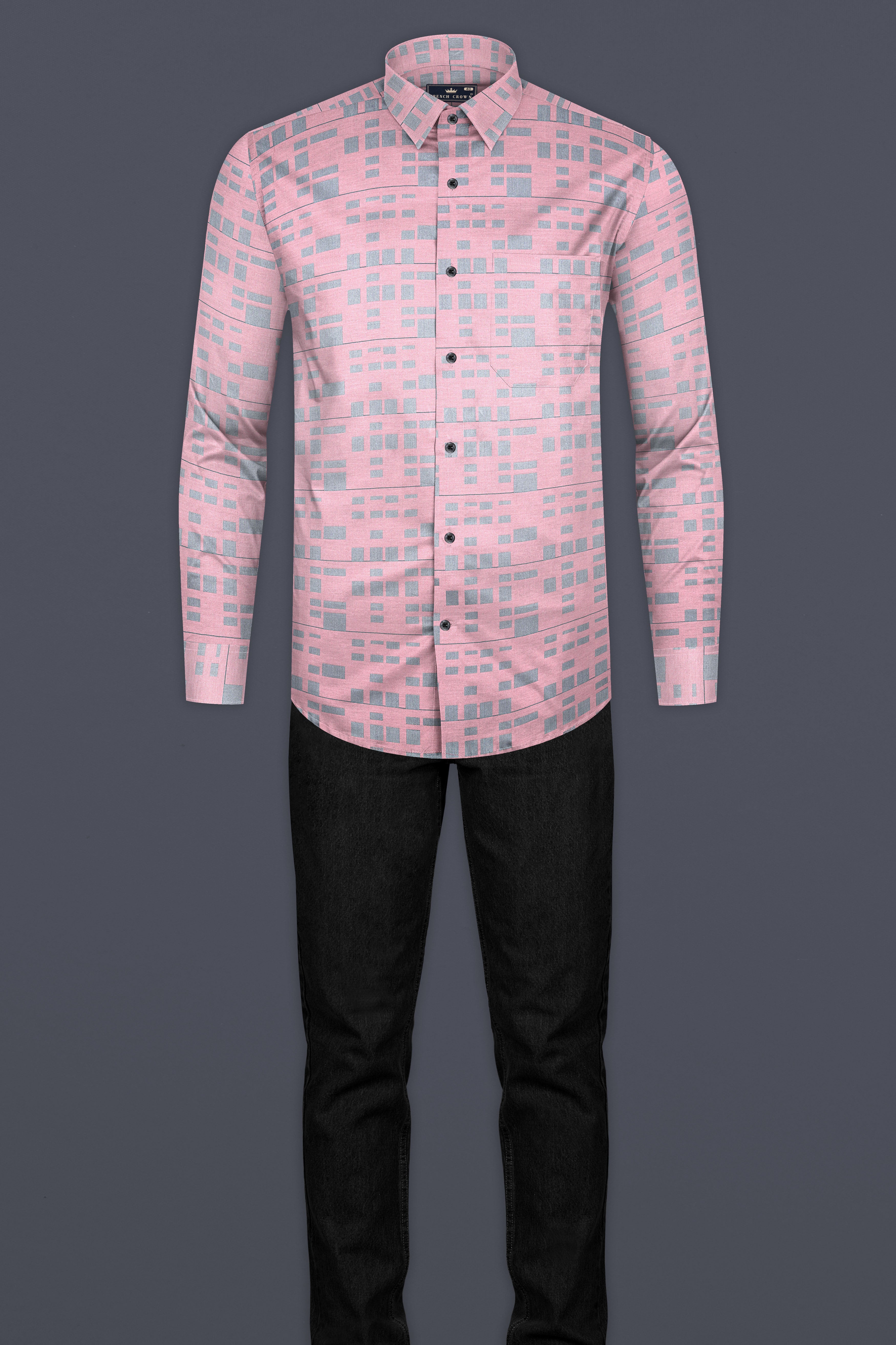 Careys Pink And Santa Gray Jacquard Textured Premium Cotton Shirt 13042-BLK-38, 13042-BLK-H-38, 13042-BLK-39, 13042-BLK-H-39, 13042-BLK-40, 13042-BLK-H-40, 13042-BLK-42, 13042-BLK-H-42, 13042-BLK-44, 13042-BLK-H-44, 13042-BLK-46, 13042-BLK-H-46, 13042-BLK-48, 13042-BLK-H-48, 13042-BLK-50, 13042-BLK-H-50, 13042-BLK-52, 13042-BLK-H-52