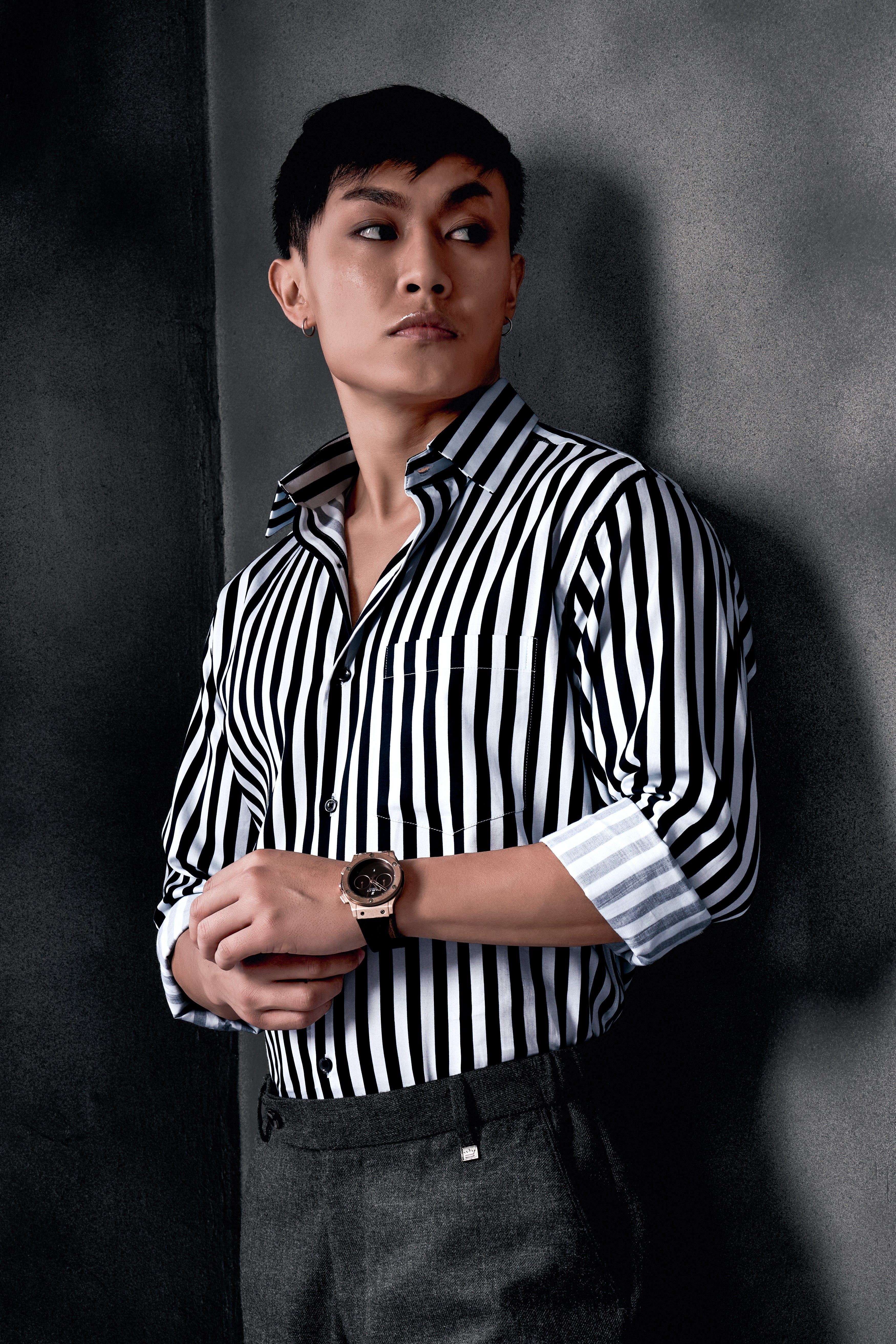 Korean Black And Bright White Stripes Printed Subtle Sheen Super Soft Premium Cotton Shirt 13044-BLK-38, 13044-BLK-H-38, 13044-BLK-39, 13044-BLK-H-39, 13044-BLK-40, 13044-BLK-H-40, 13044-BLK-42, 13044-BLK-H-42, 13044-BLK-44, 13044-BLK-H-44, 13044-BLK-46, 13044-BLK-H-46, 13044-BLK-48, 13044-BLK-H-48, 13044-BLK-50, 13044-BLK-H-50, 13044-BLK-52, 13044-BLK-H-52