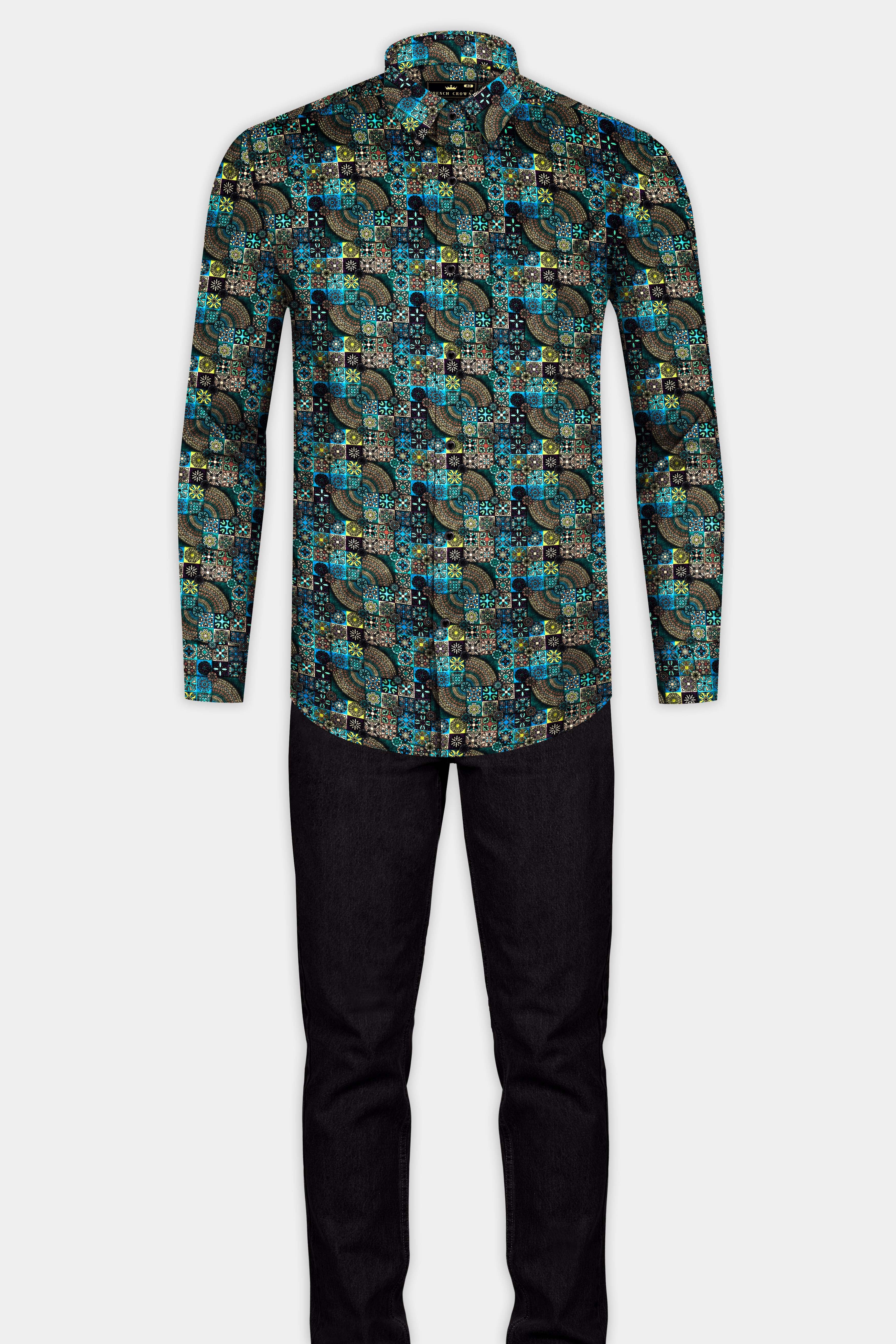 Lochinvar Blue Multicolour Digital Printed Subtle Sheen Super Soft Premium Cotton Shirt 13054-BLK-38, 13054-BLK-H-38, 13054-BLK-39, 13054-BLK-H-39, 13054-BLK-40, 13054-BLK-H-40, 13054-BLK-42, 13054-BLK-H-42, 13054-BLK-44, 13054-BLK-H-44, 13054-BLK-46, 13054-BLK-H-46, 13054-BLK-48, 13054-BLK-H-48, 13054-BLK-50, 13054-BLK-H-50, 13054-BLK-52, 13054-BLK-H-52