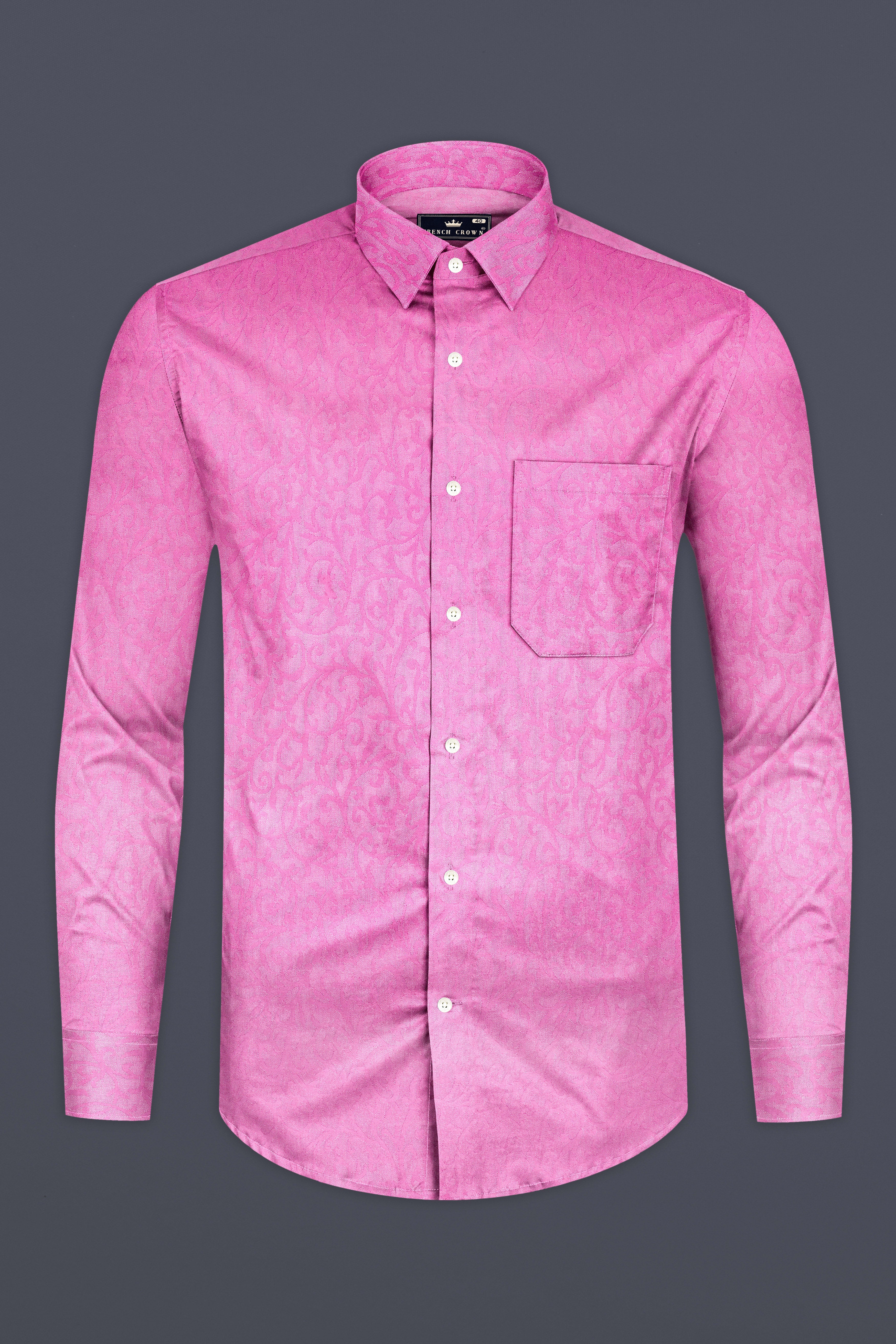 Thulian Pink Jacquard Textured Premium Cotton Shirt 13058-38, 13058-H-38, 13058-39, 13058-H-39, 13058-40, 13058-H-40, 13058-42, 13058-H-42, 13058-44, 13058-H-44, 13058-46, 13058-H-46, 13058-48, 13058-H-48, 13058-50, 13058-H-50, 13058-52, 13058-H-52