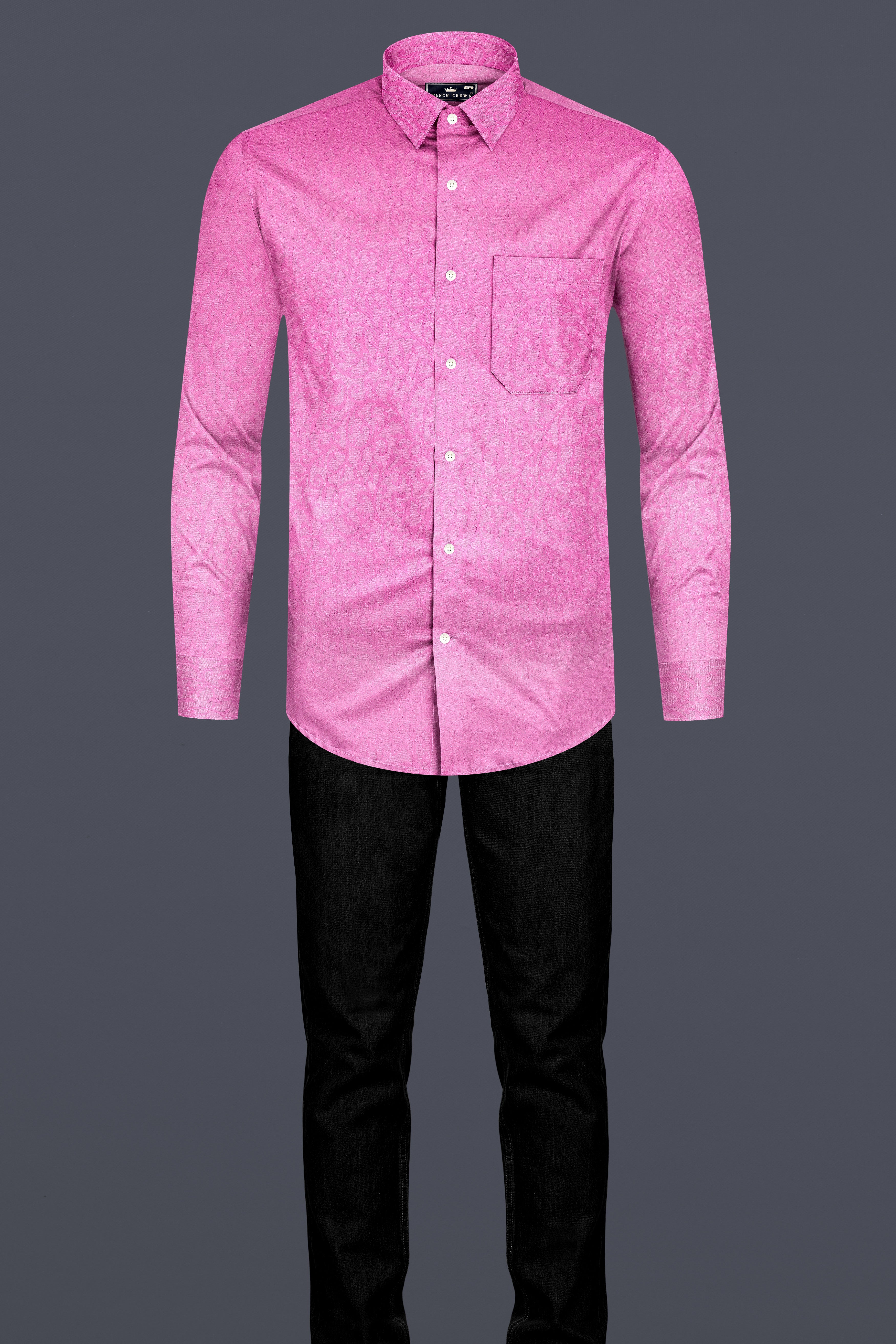 Thulian Pink Jacquard Textured Premium Cotton Shirt 13058-38, 13058-H-38, 13058-39, 13058-H-39, 13058-40, 13058-H-40, 13058-42, 13058-H-42, 13058-44, 13058-H-44, 13058-46, 13058-H-46, 13058-48, 13058-H-48, 13058-50, 13058-H-50, 13058-52, 13058-H-52