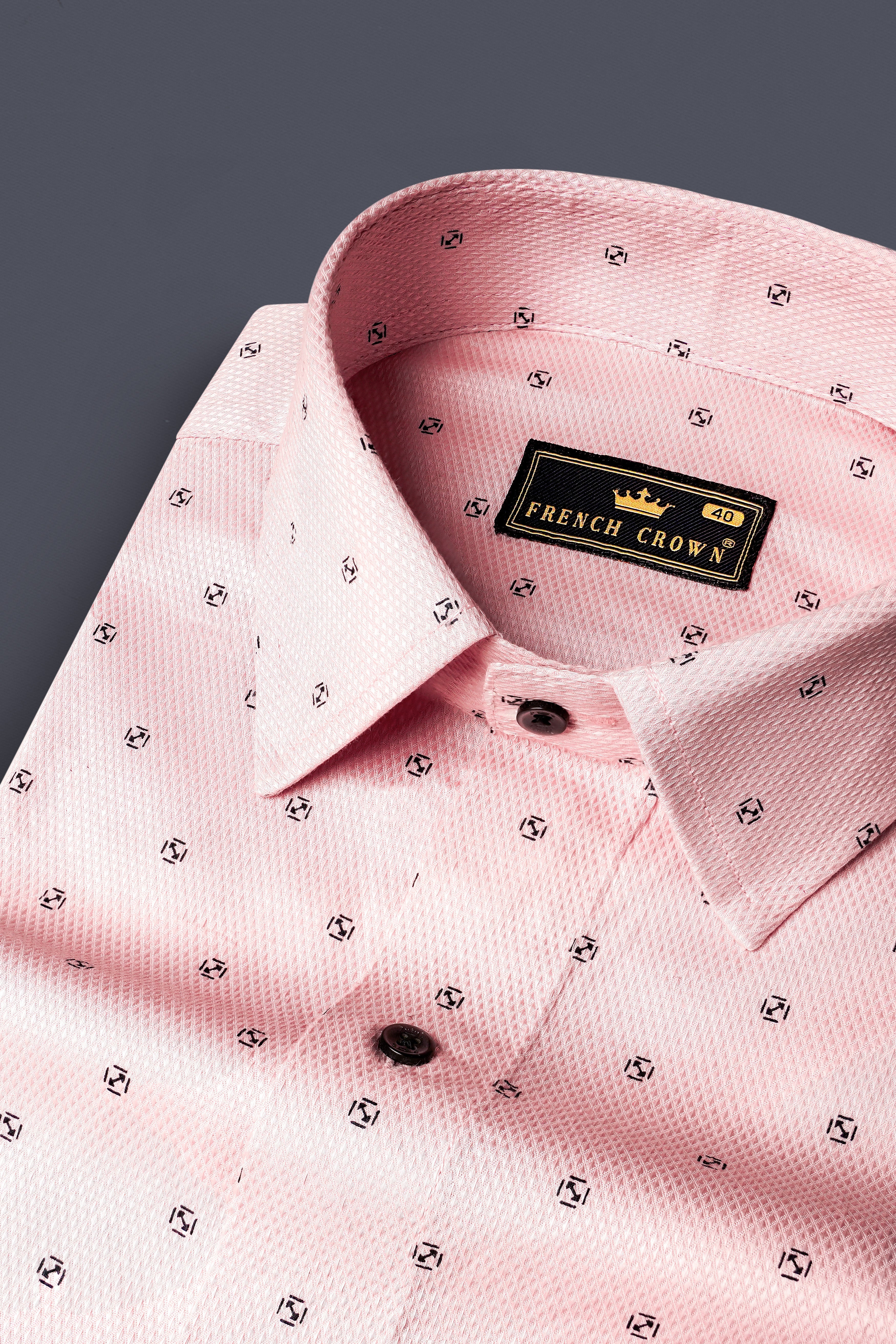 Azalea Pink Dobby Textured Premium Giza Cotton Shirt