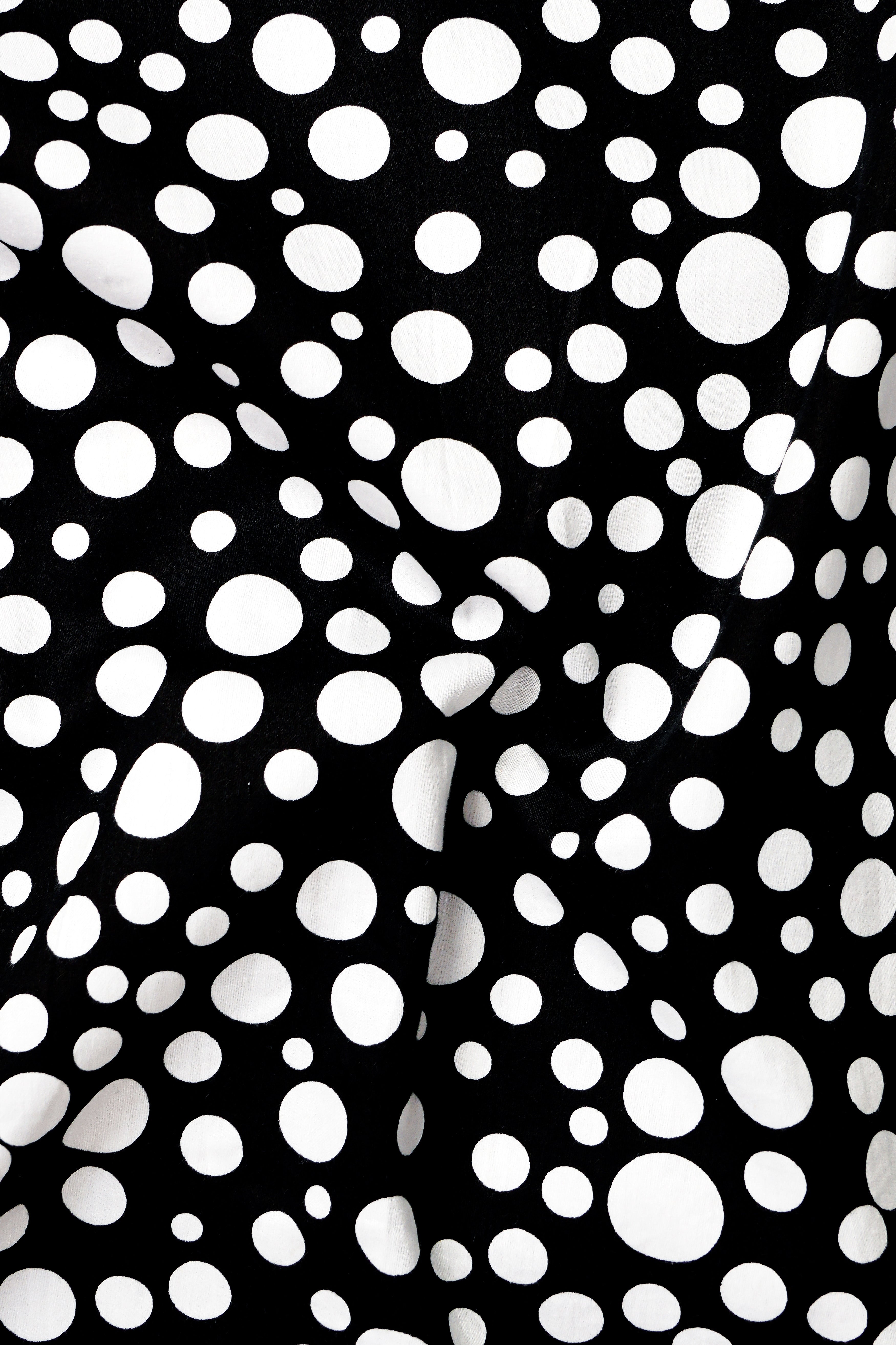 Jade Black And Bright White Polka Dotted Subtle Sheen Super Soft Premium Cotton Shirt