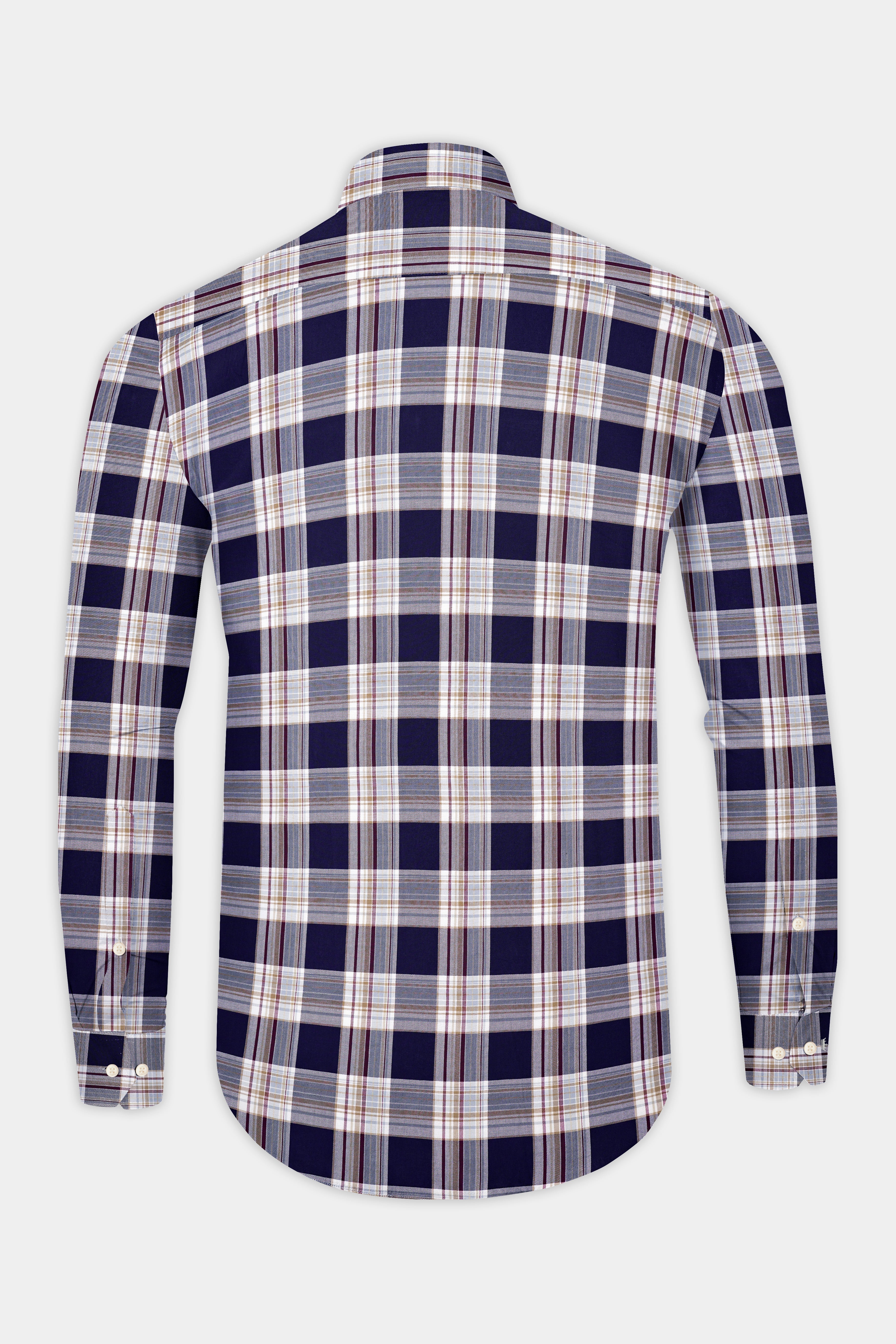 Firefly Blue Checked Twill Premium Cotton Shirt