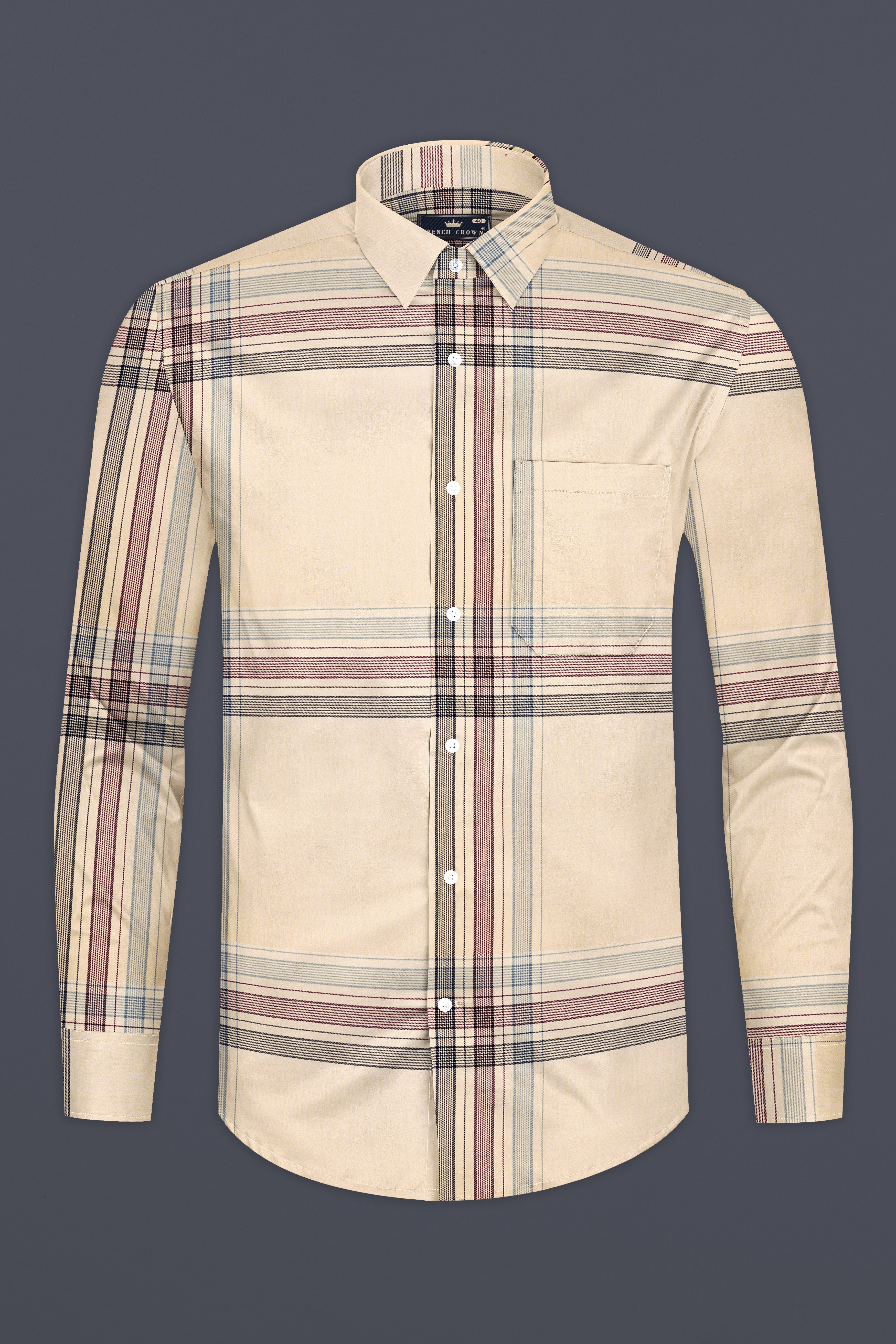 Akaroa Brown Plaid Twill Premium Cotton Shirt