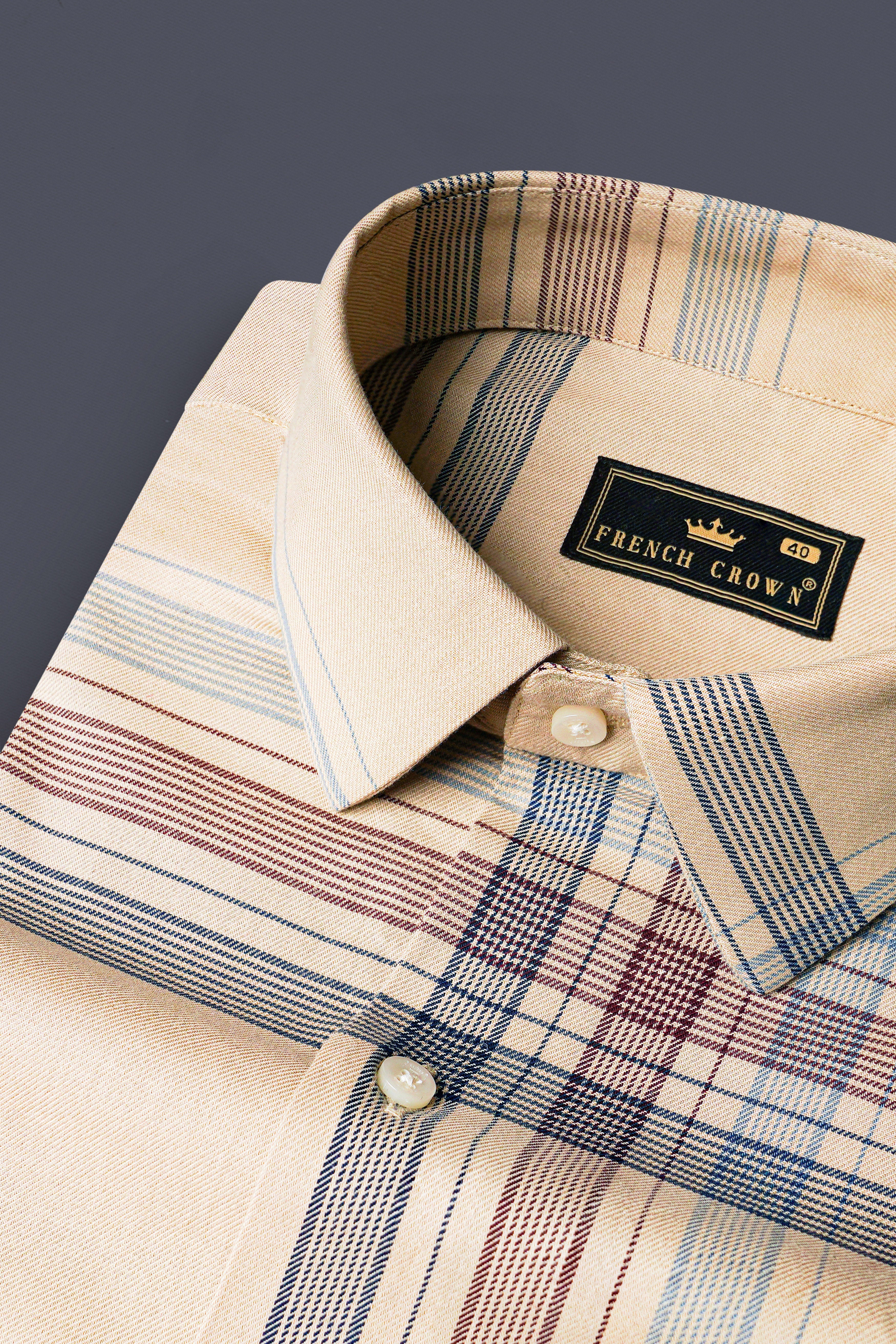 Akaroa Brown Plaid Twill Premium Cotton Shirt