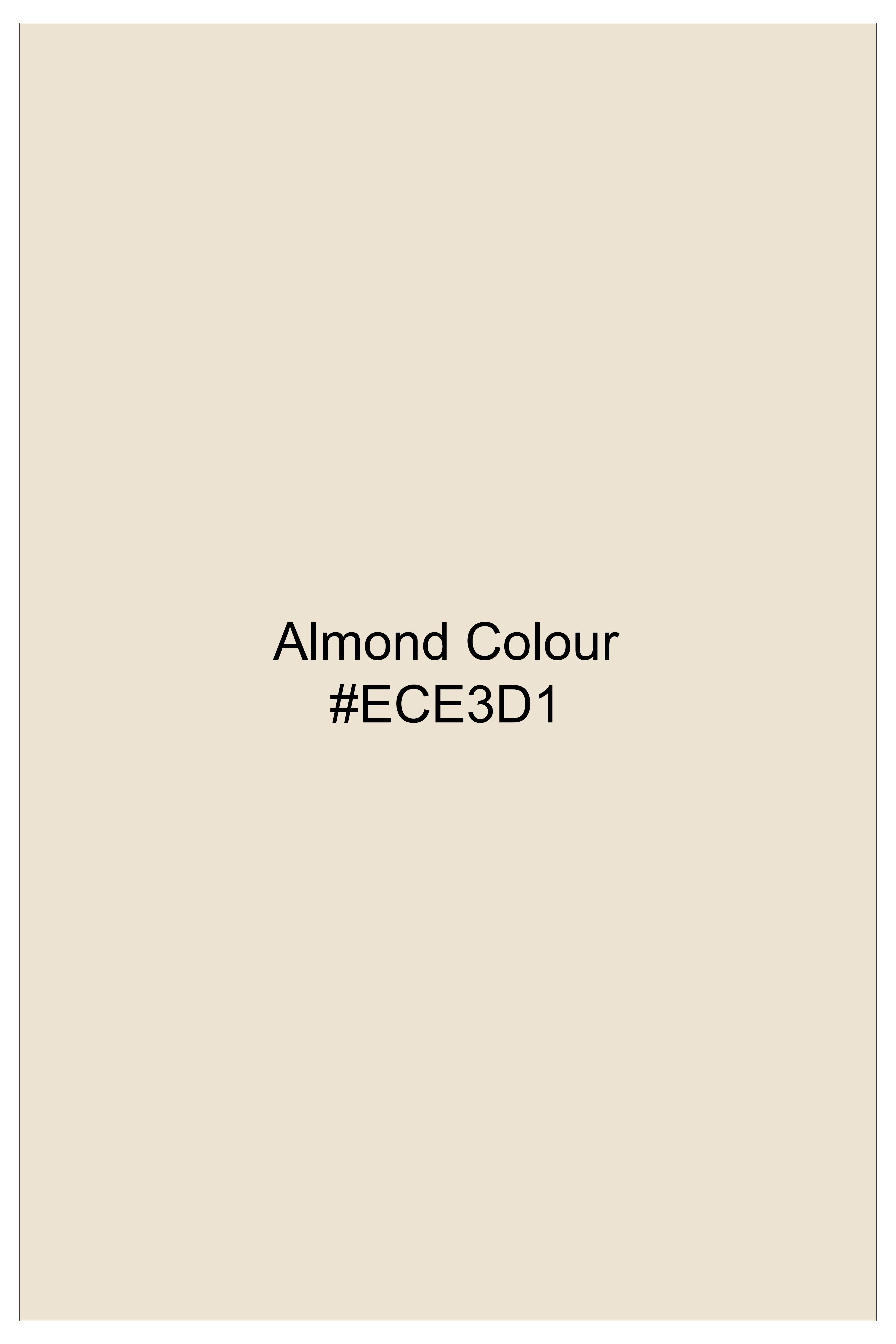 Almond Cream Prints Subtle Sheen Super Soft Premium Cotton Shirt