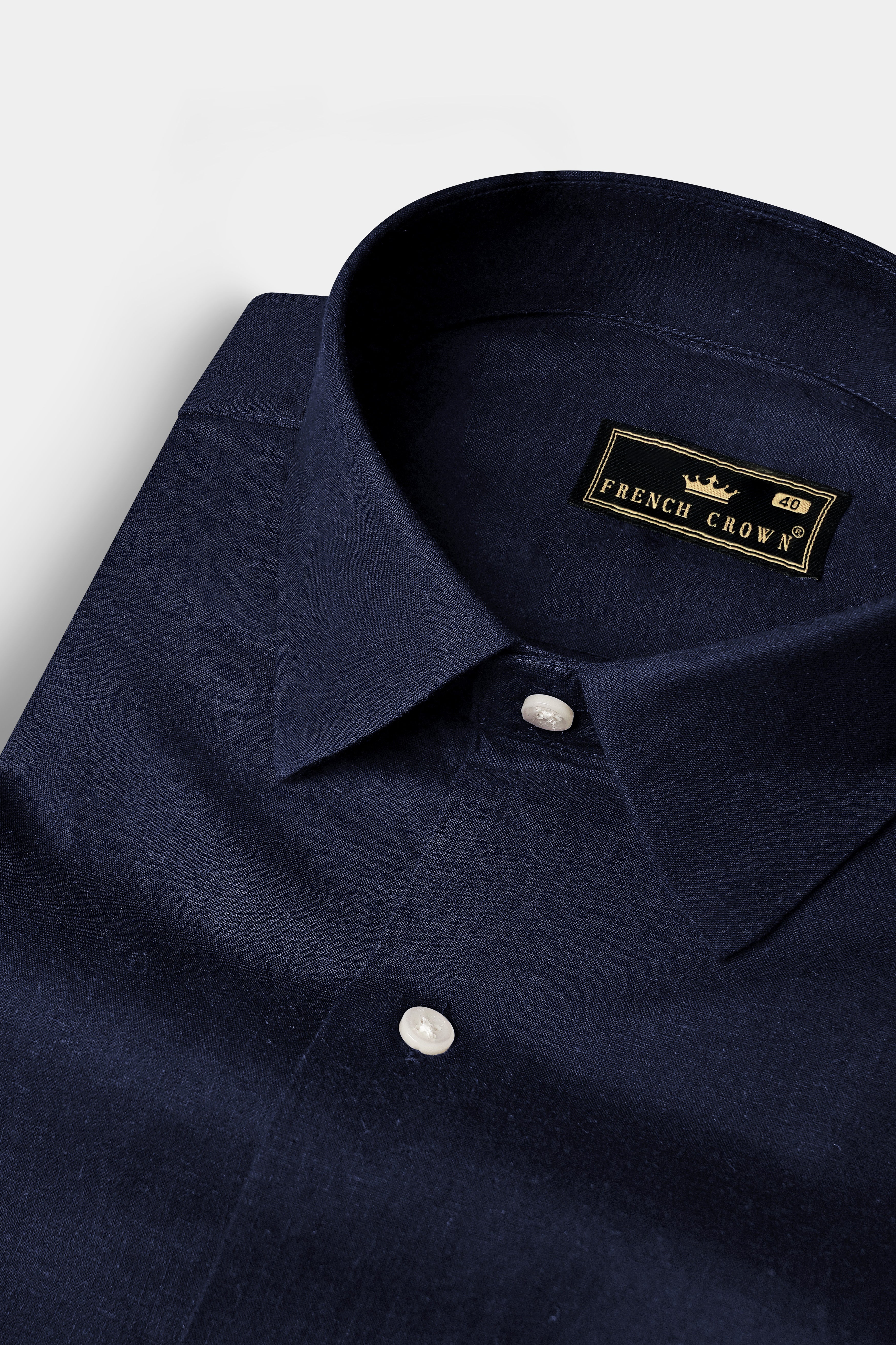 Millenium Blue Textured Premium Luxuries Linen Shirt