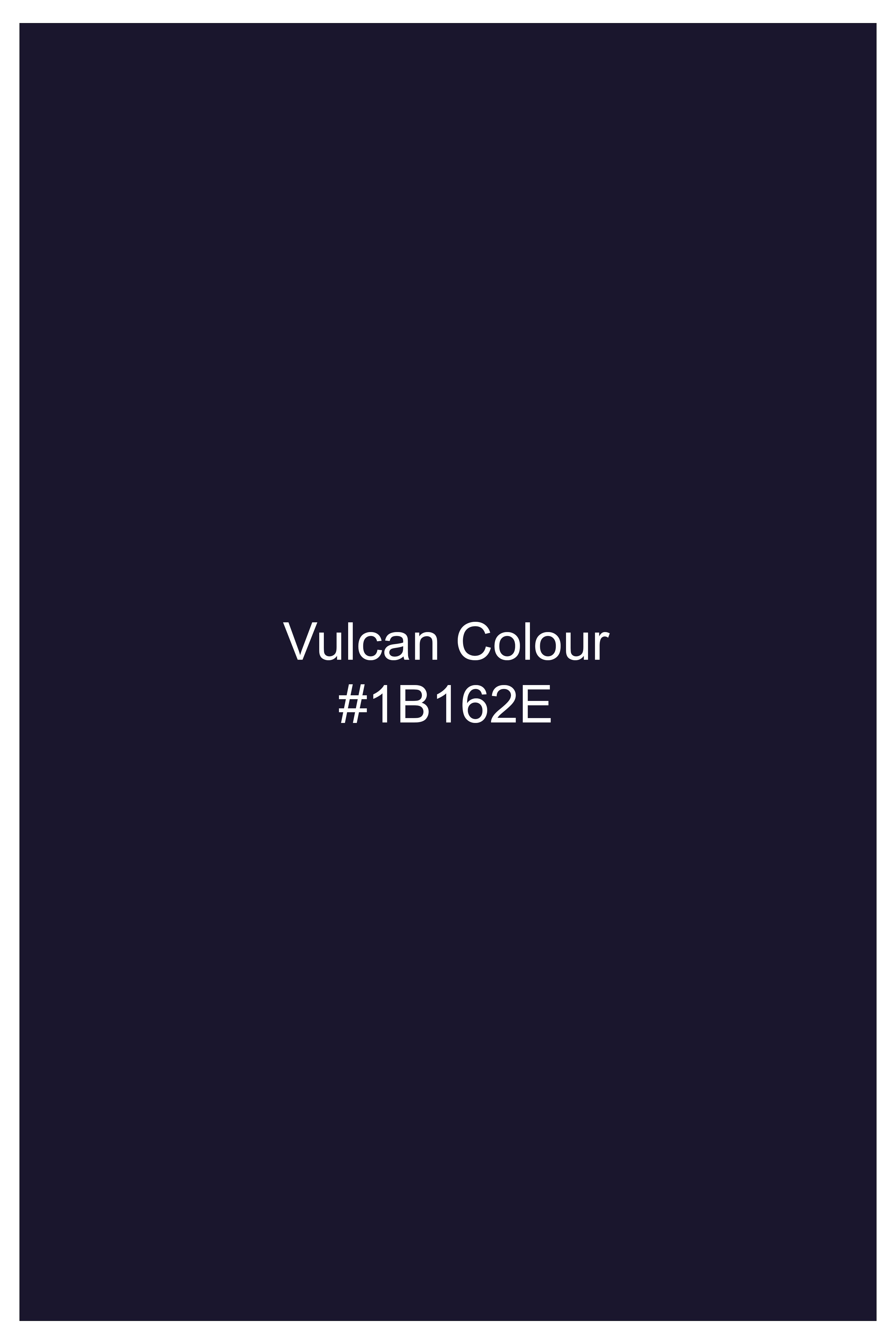 Vulcan Blue Solid Dobby Textured Premium Giza Cotton Designer Shirt