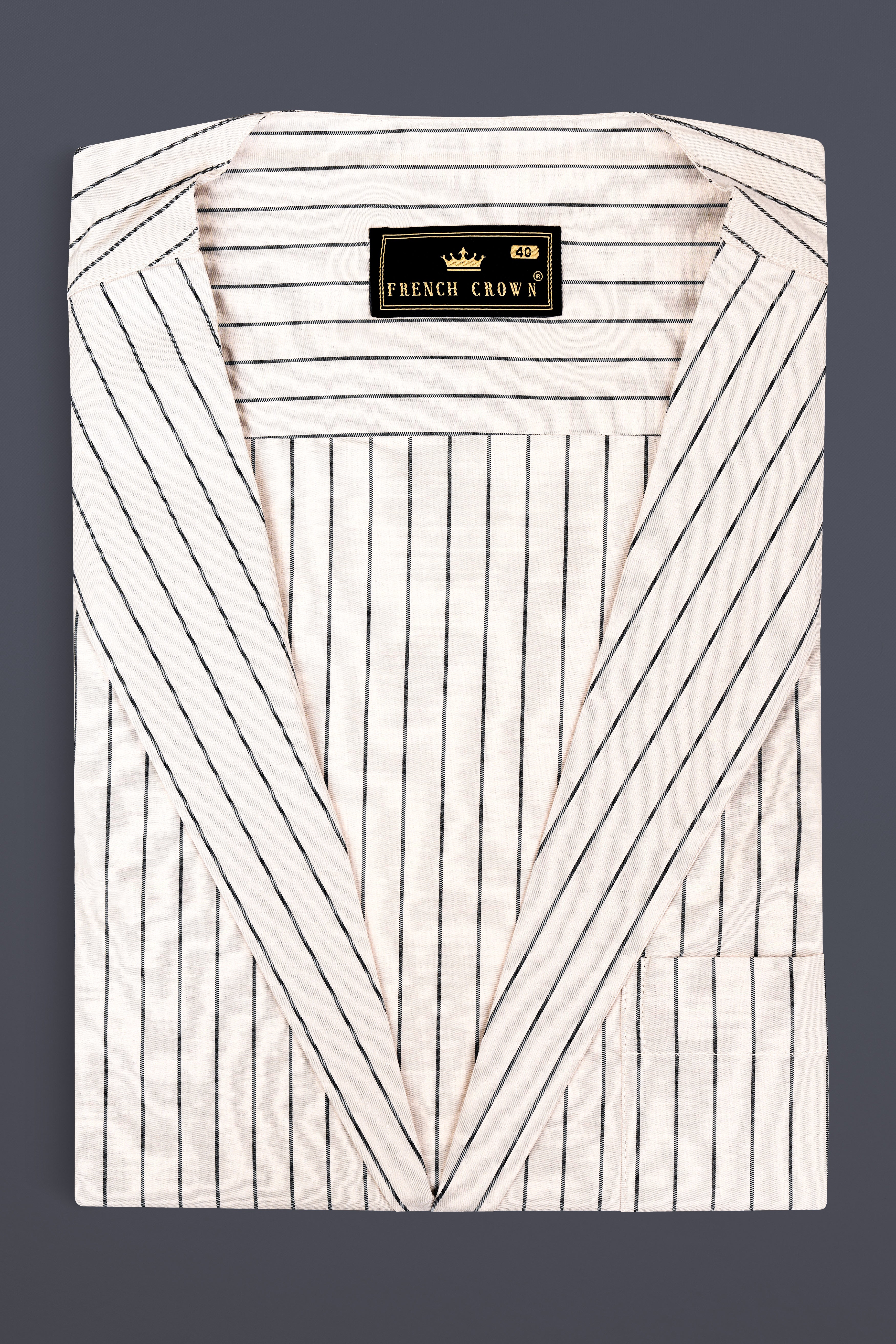 Bianca Cream Stripes Premium Giza Cotton Designer Shirt