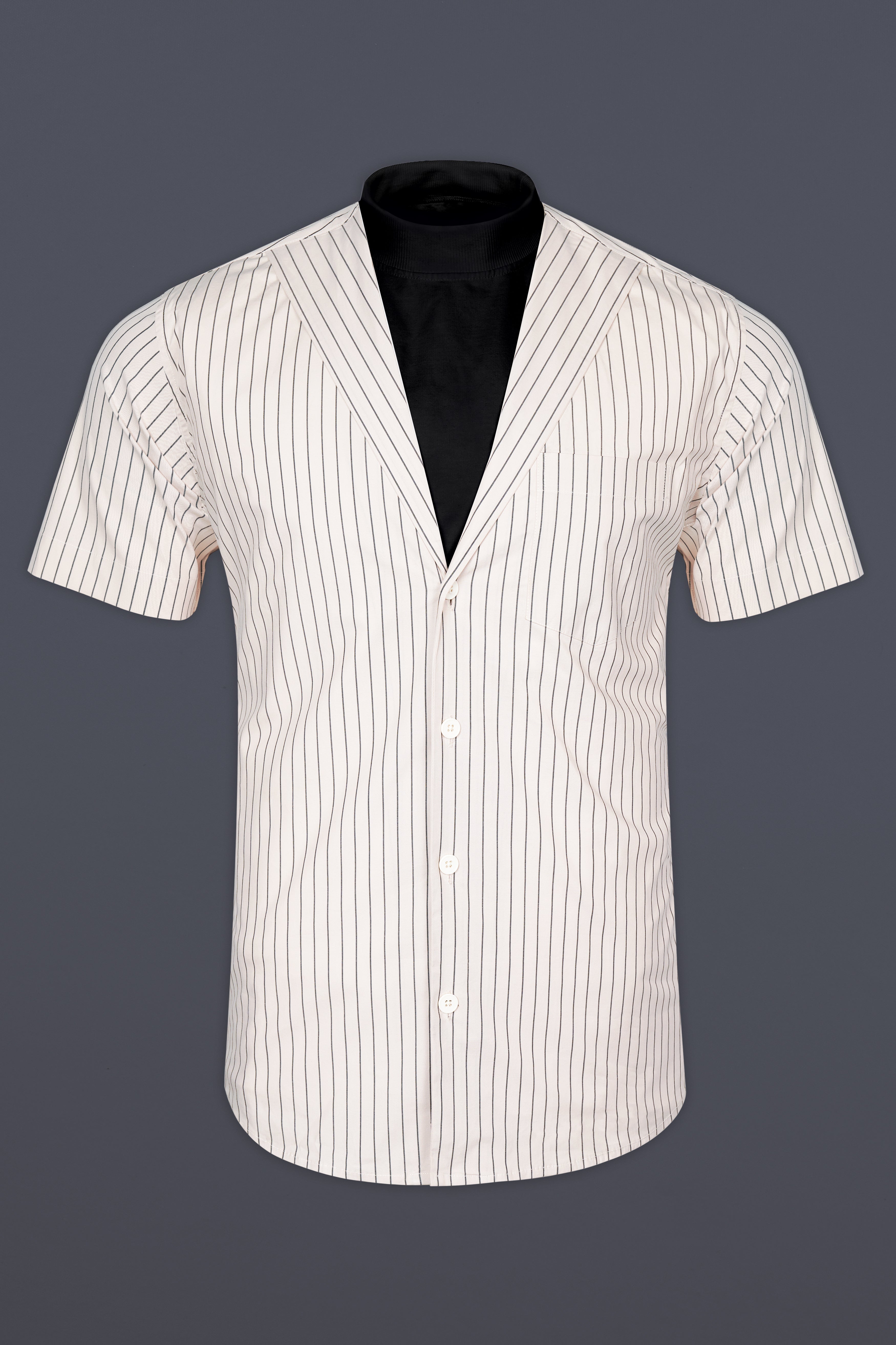 Bianca Cream Stripes Premium Giza Cotton Designer Shirt