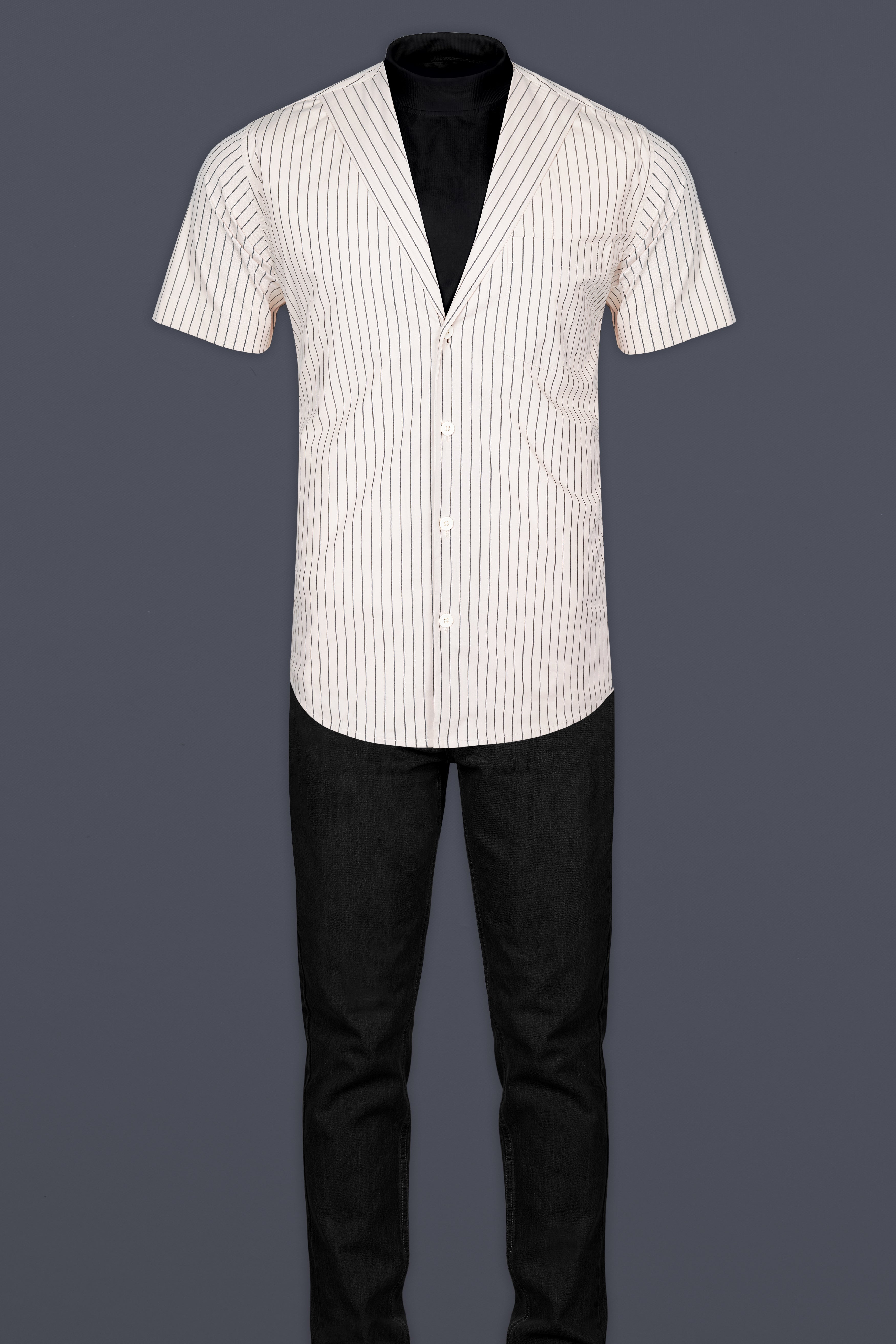 Bianca Cream Stripes Premium Giza Cotton Designer Shirt