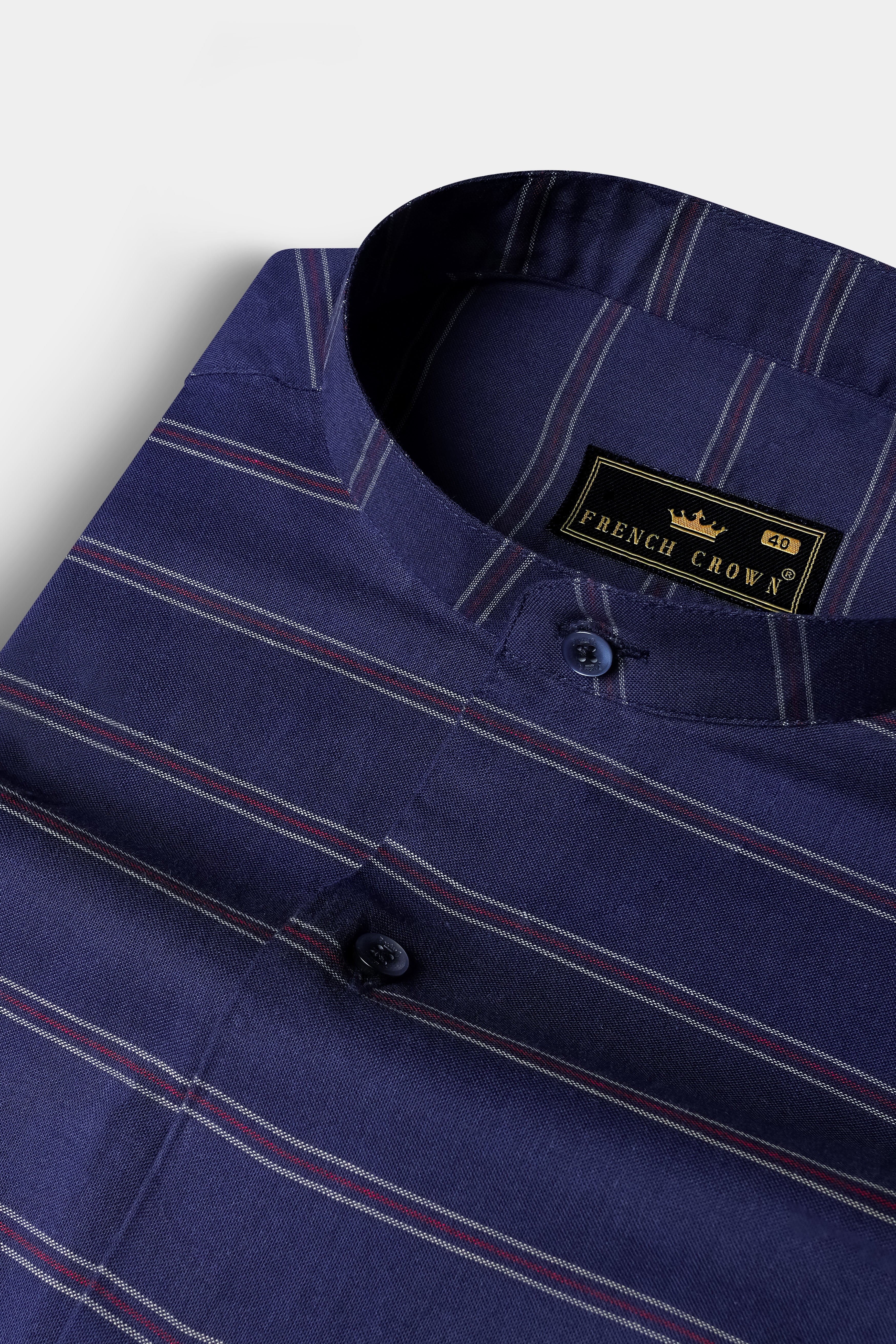 Martinique Blue Striped Royal Oxford Premium Cotton Shirt