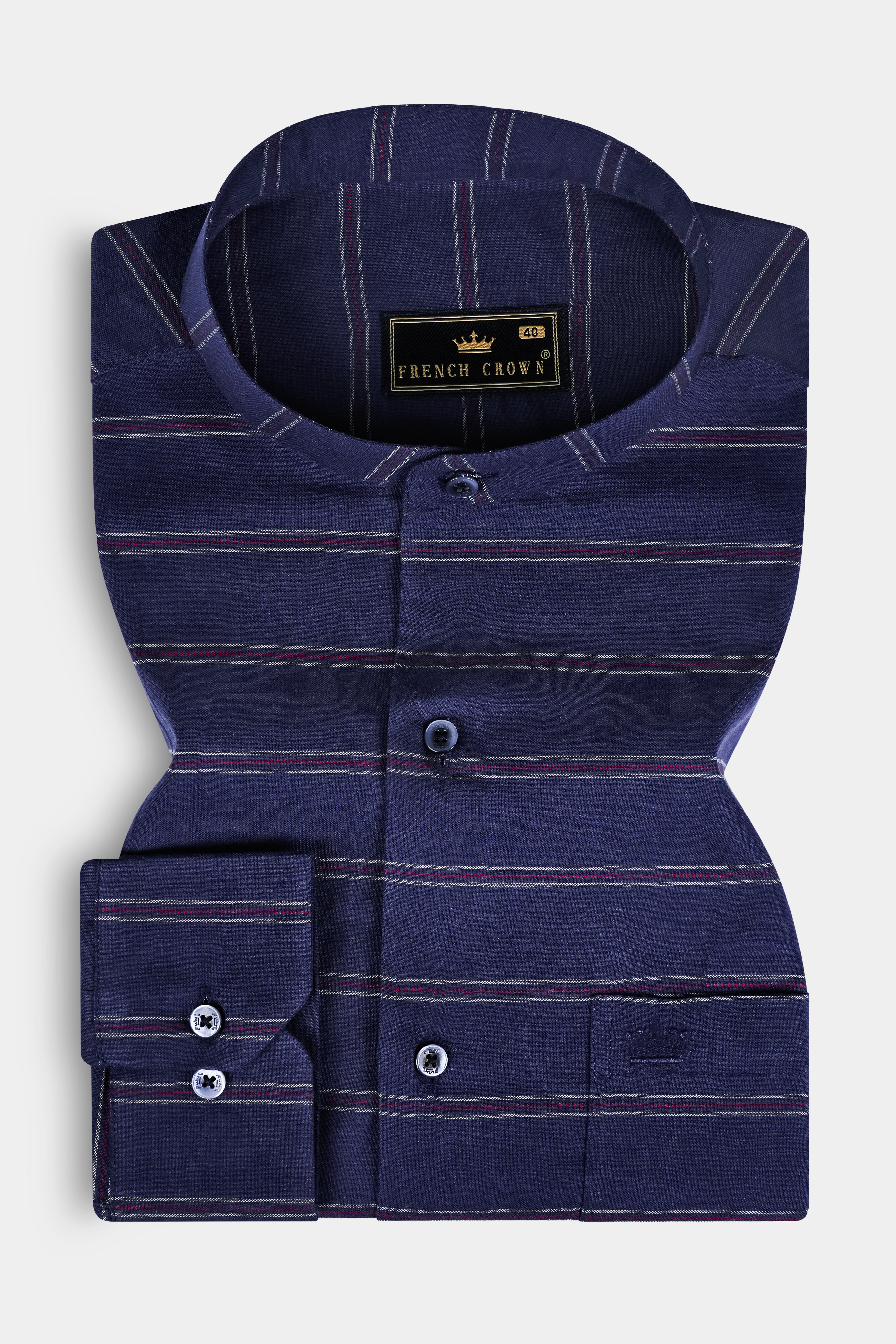 Martinique Blue Striped Royal Oxford Premium Cotton Shirt