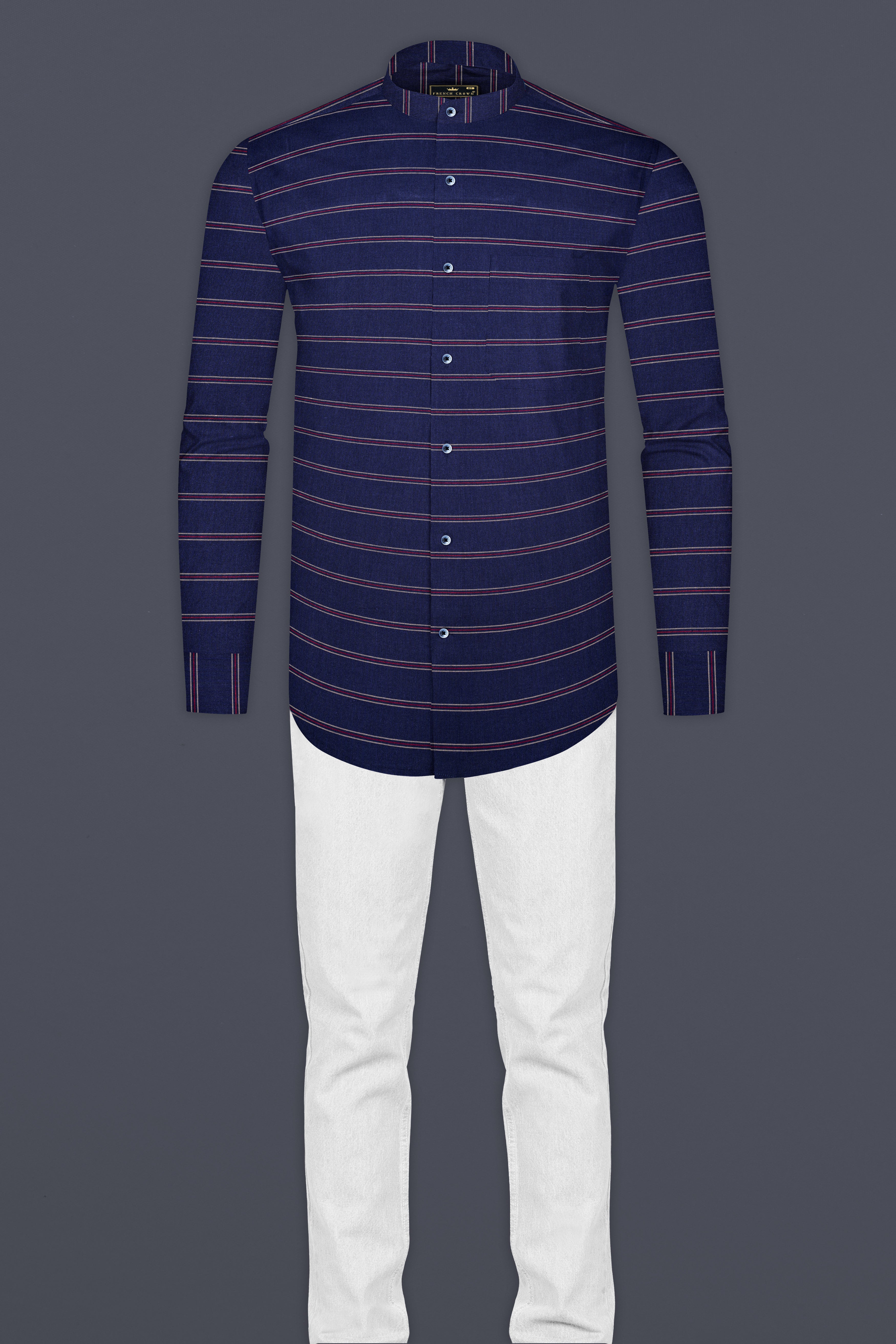 Martinique Blue Striped Royal Oxford Premium Cotton Shirt