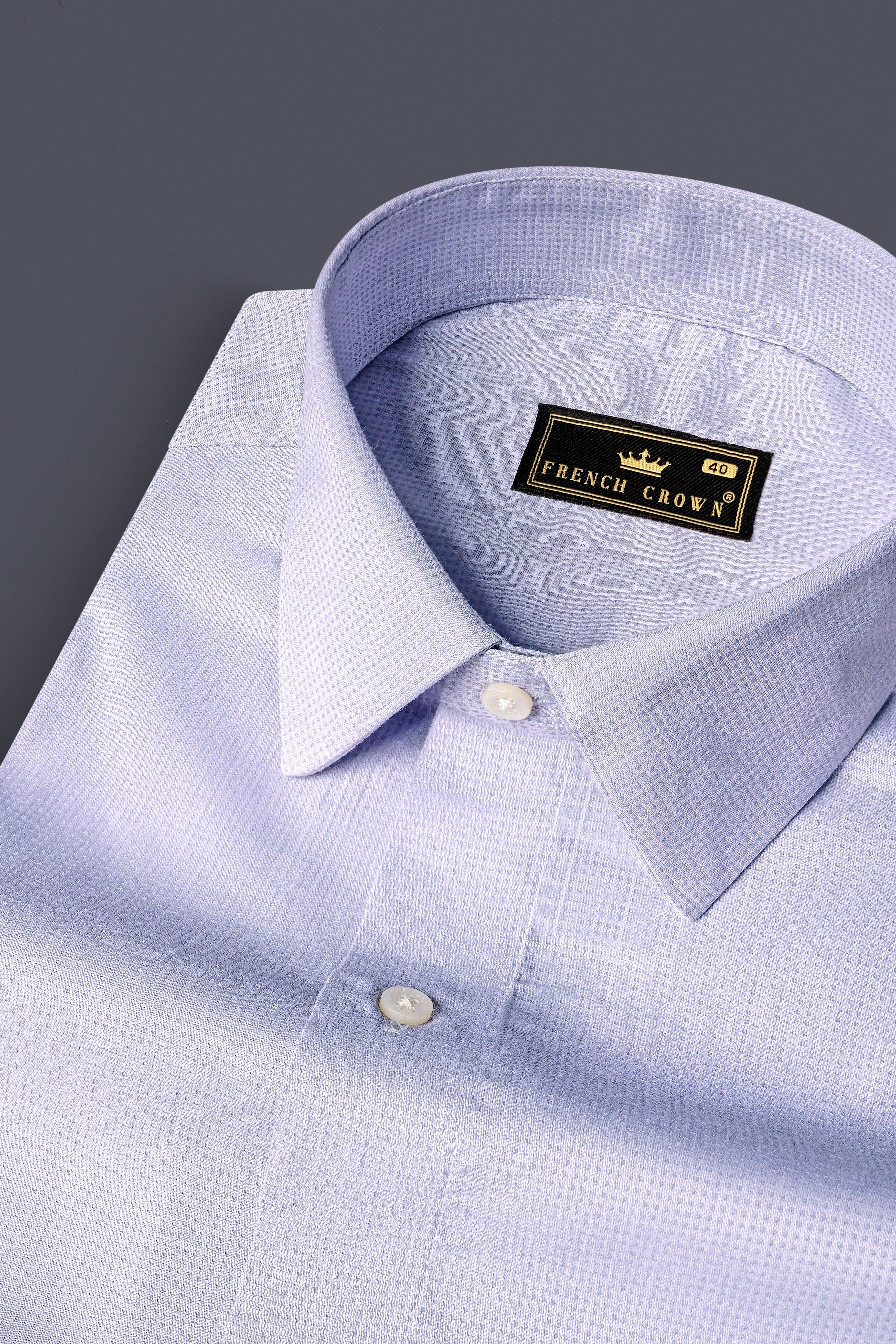 Periwinkle Blue Dobby Textured Premium Giza Cotton Shirt