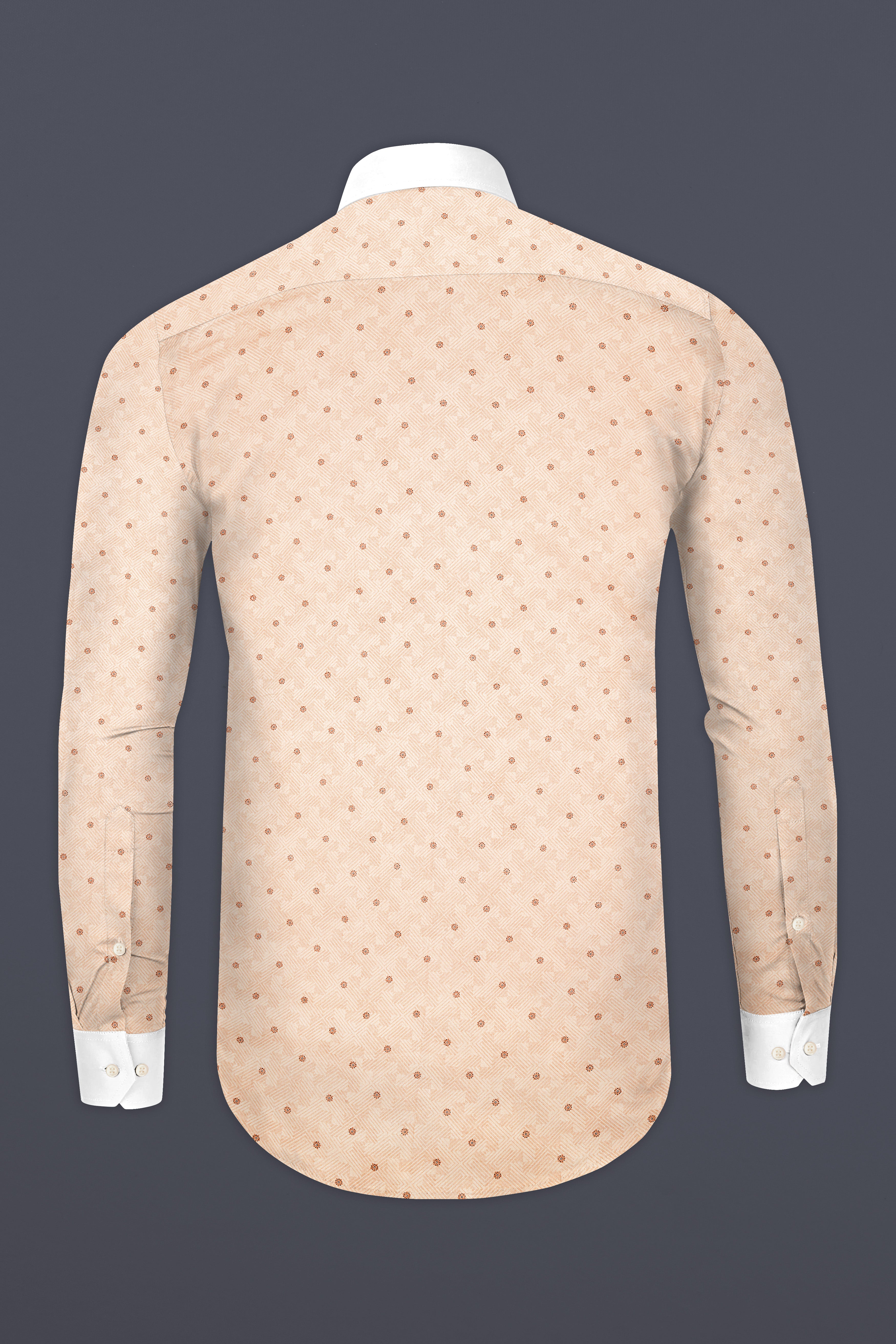 Ivory Cream Printed Subtle Sheen Super Soft Premium Cotton Shirt